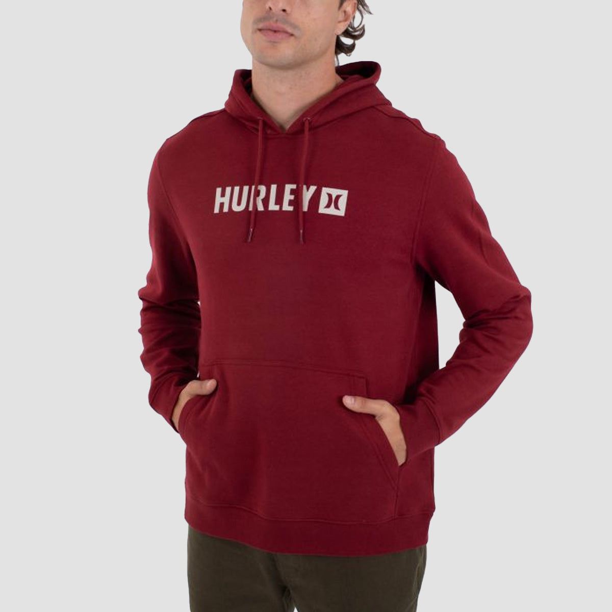 Hurley The Box Fleece Pullover Hoodie True Red