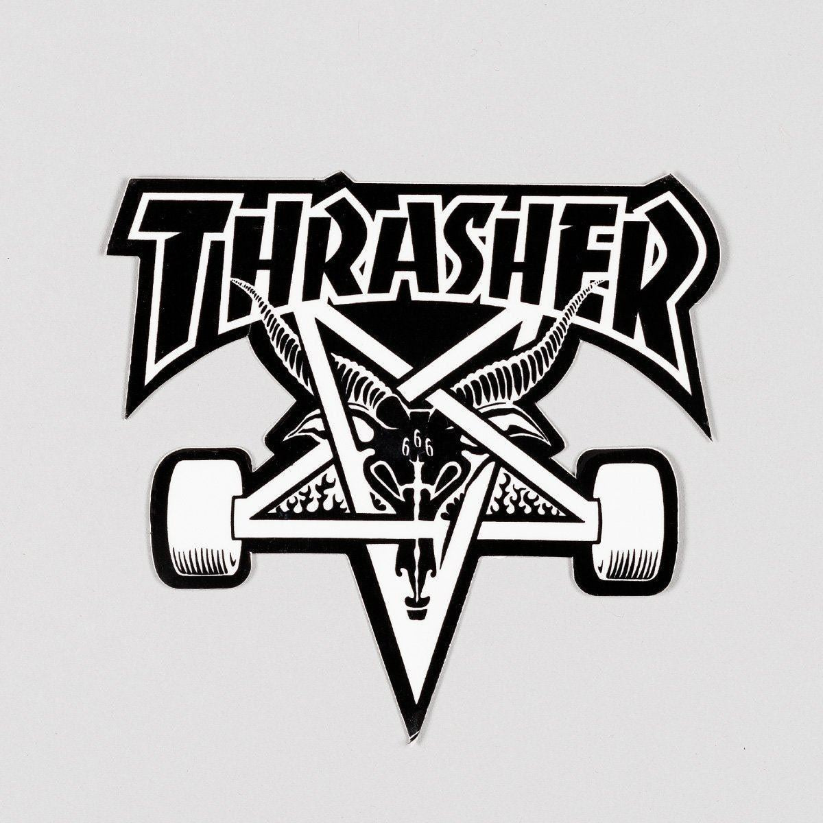Thrasher Skate Goat Sticker Medium Black/White 100x95mm
