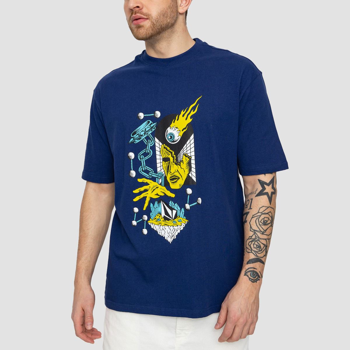 Volcom Macro Dose Loose Fit T-Shirt Blueprint