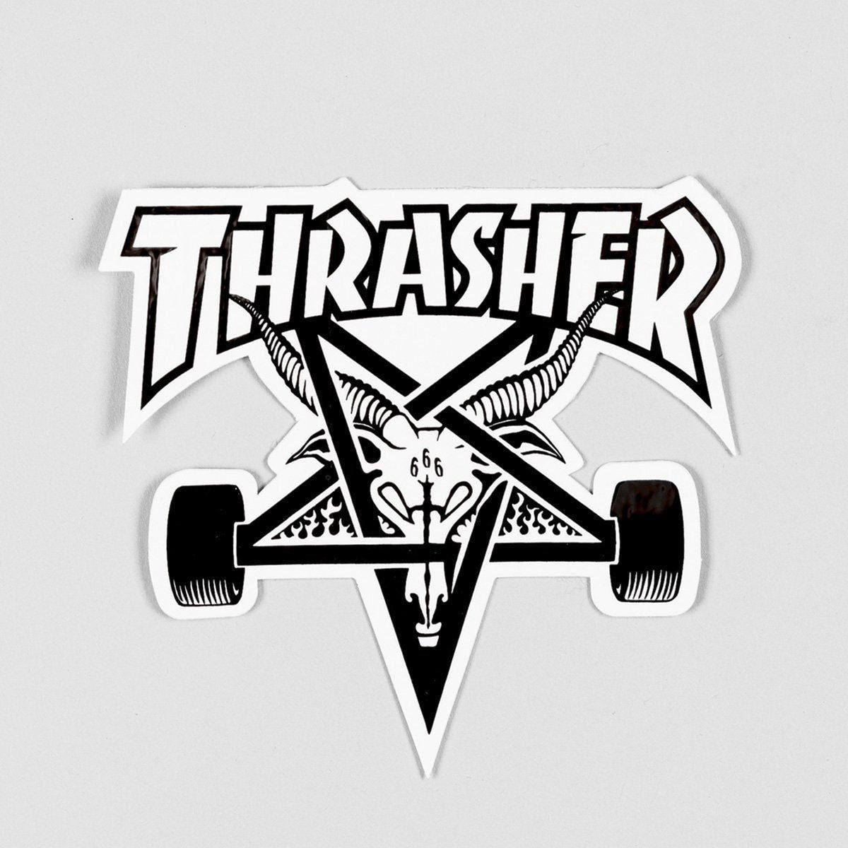 Thrasher Skate Goat Sticker Medium White/Black 100x95mm