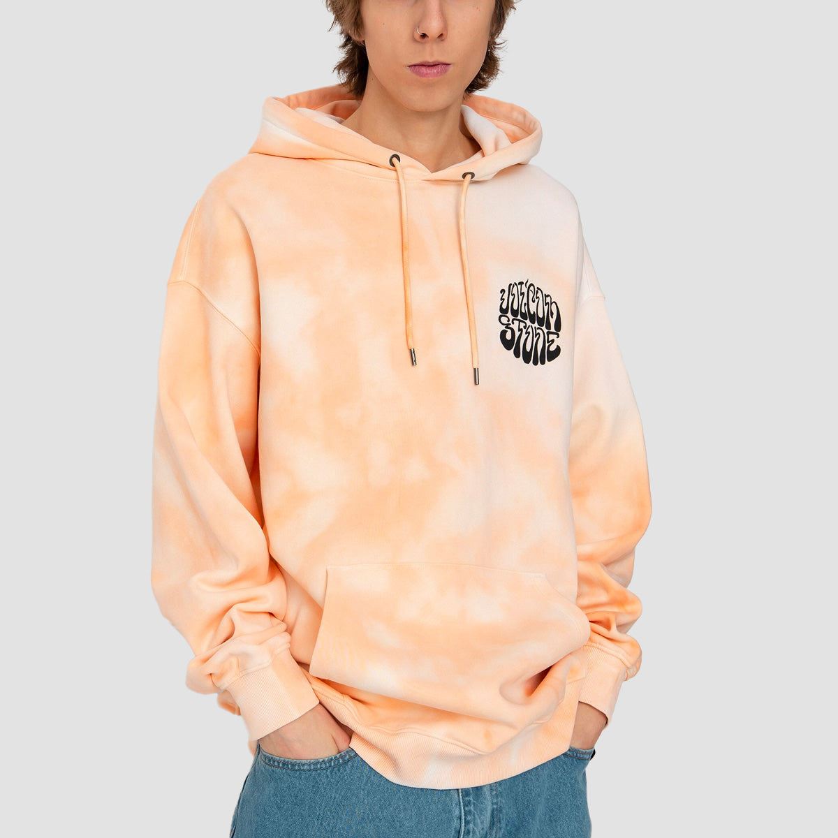 Volcom Trippin Dye Pullover Hoodie Peach Bud