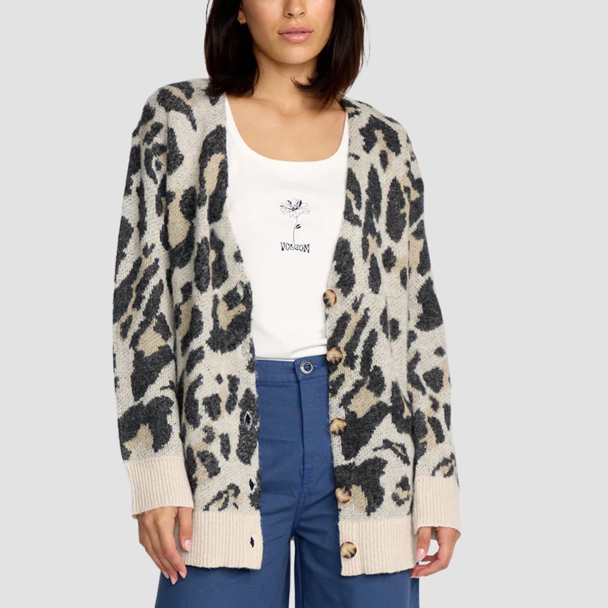 Volcom Wylding Out Cardigan Animal Print - Womens