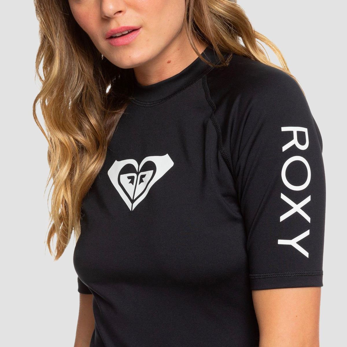 Roxy Whole Hearted Short Sleeve UPF 50 Rash Vest Anthracite - Womens