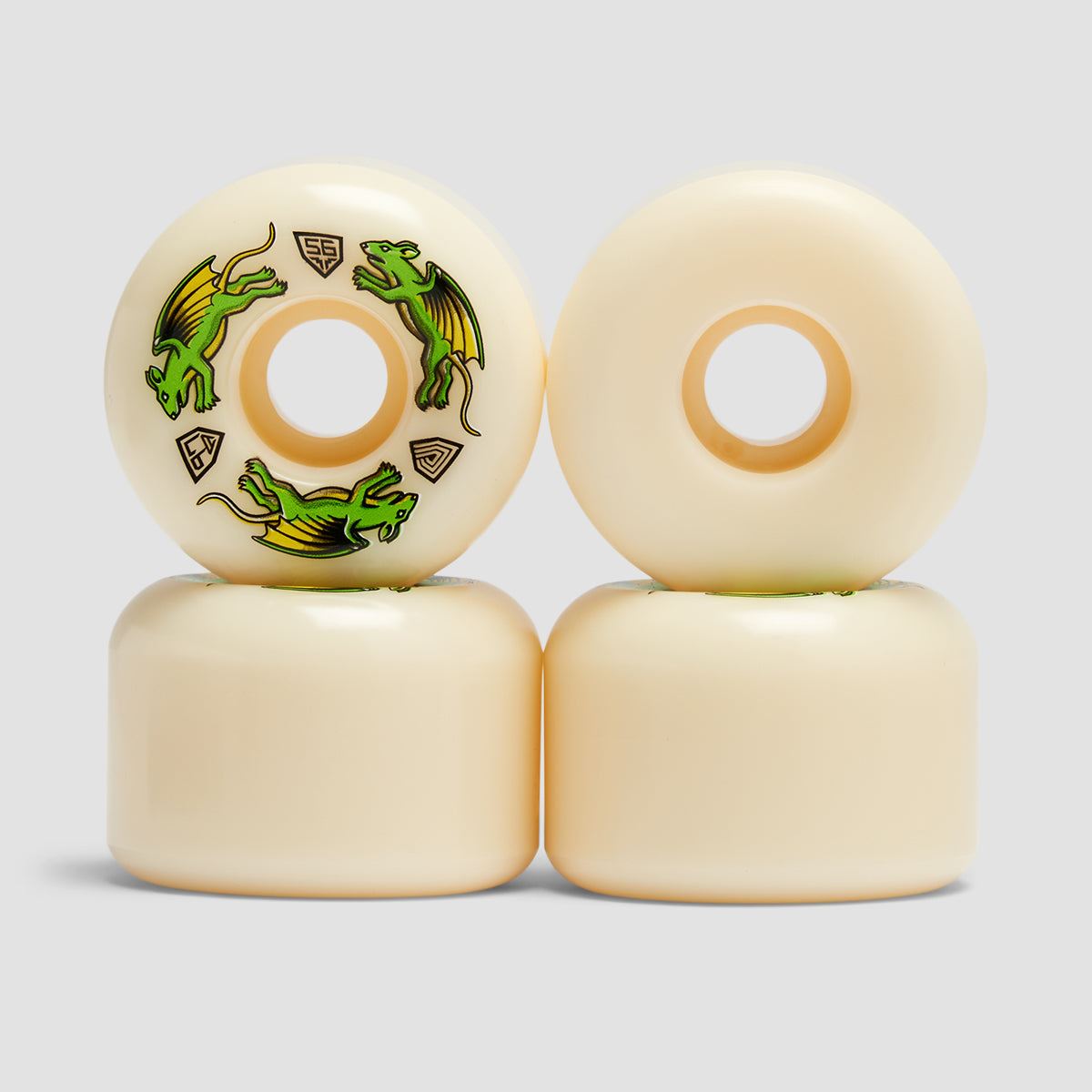 Powell Peralta Dragon Formula Nano Rats 97A A2 Skateboard Wheels White 56x 39mm