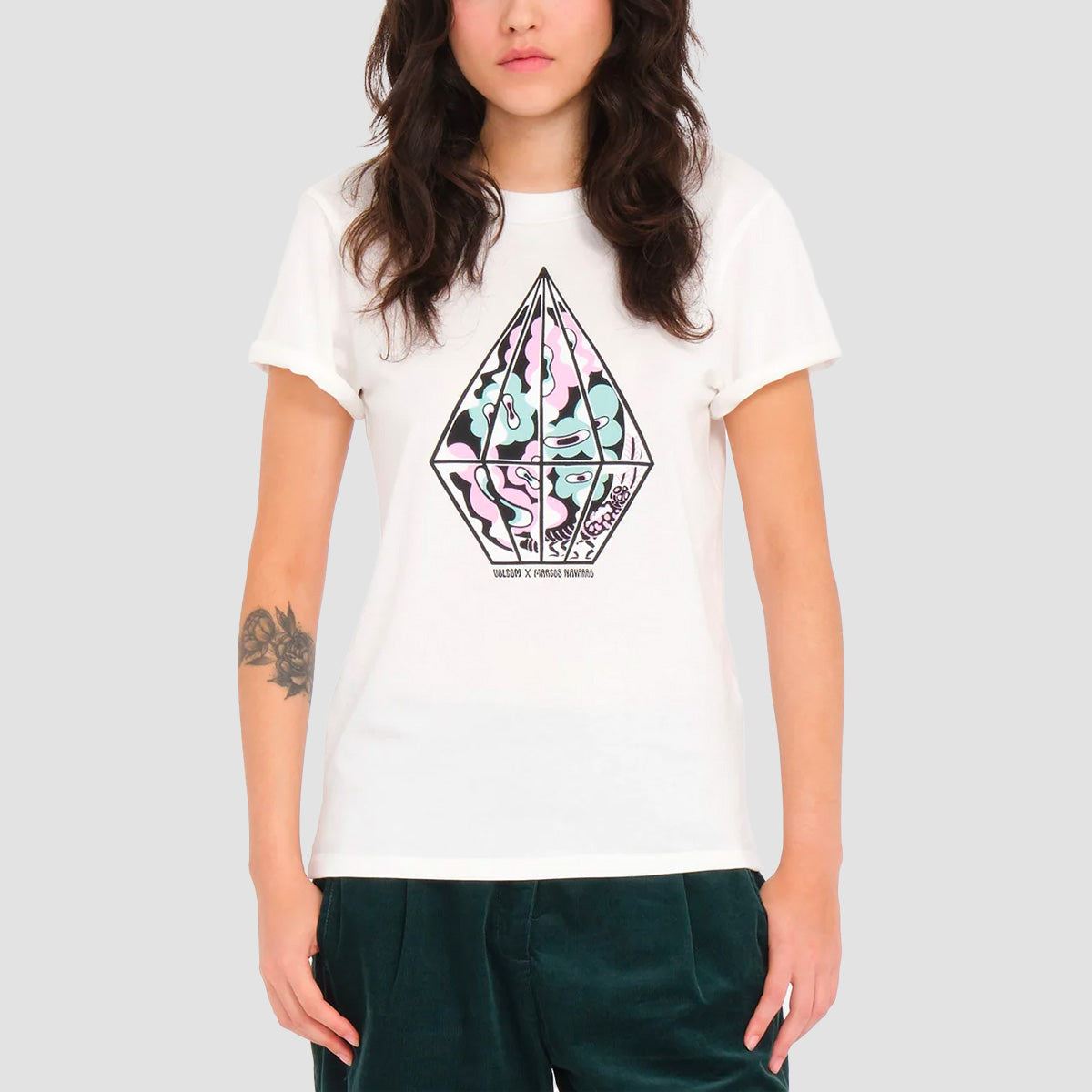 Volcom Radical Daze T-Shirt Star White - Womens
