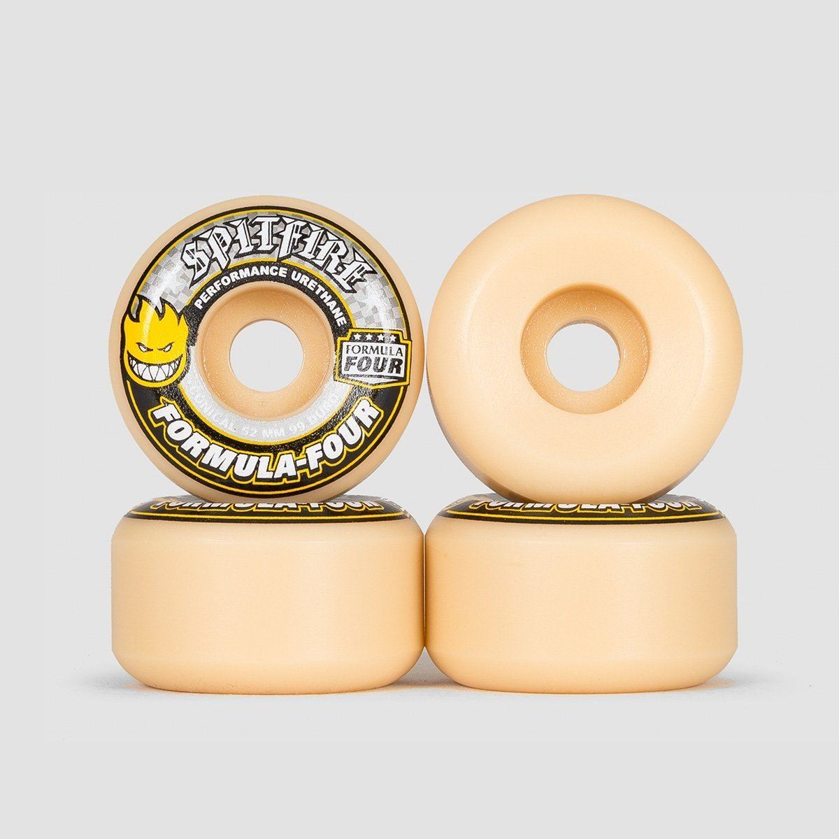Spitfire Formula Four Conical 99DU Skateboard Wheels Natural/Yellow 52mm