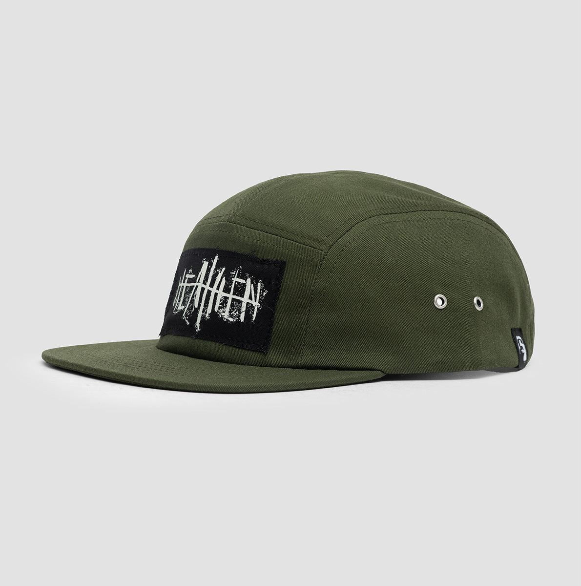 Heathen Arclite 5 Panel Cap Green Unisex Cotton