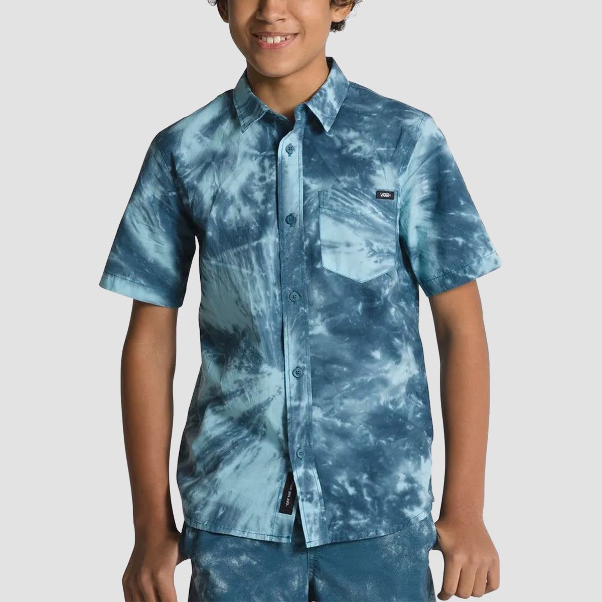 Vans Viewside Woven Short Sleeve Shirt Vans Teal - Kids