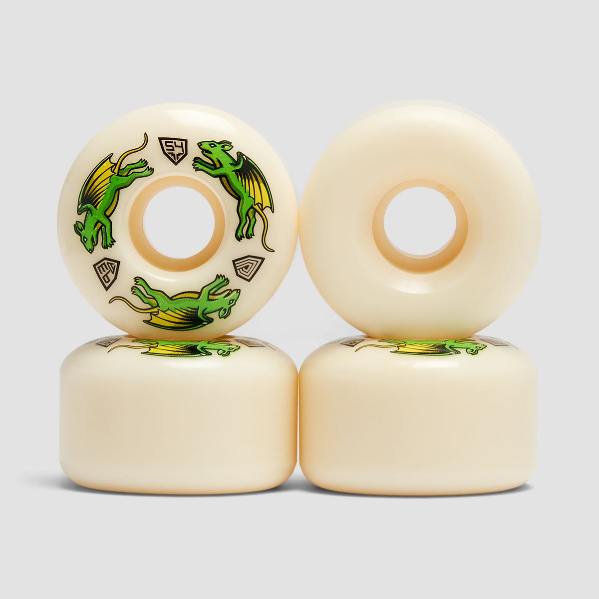 Powell Peralta Dragon Formula Nano Rats 93A V4 Skateboard Wheels White 54x 34mm