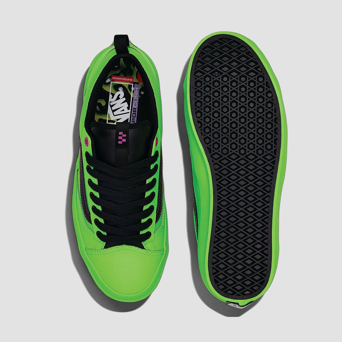 Vans Skate Old Skool 36 + Shoes - Acid Airbrush Black/Green Gecko