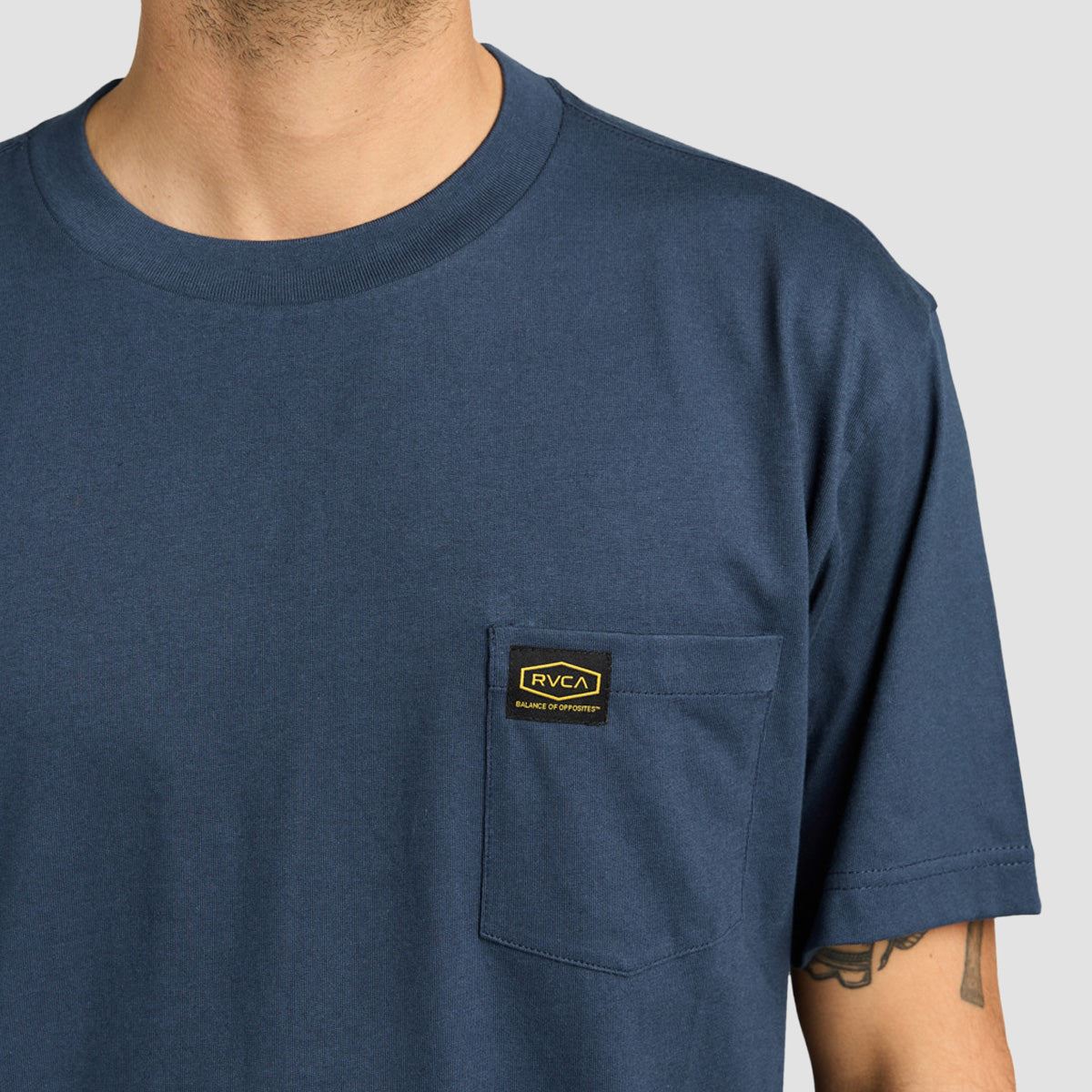 RVCA Americana Pocket T-Shirt Moody Blue