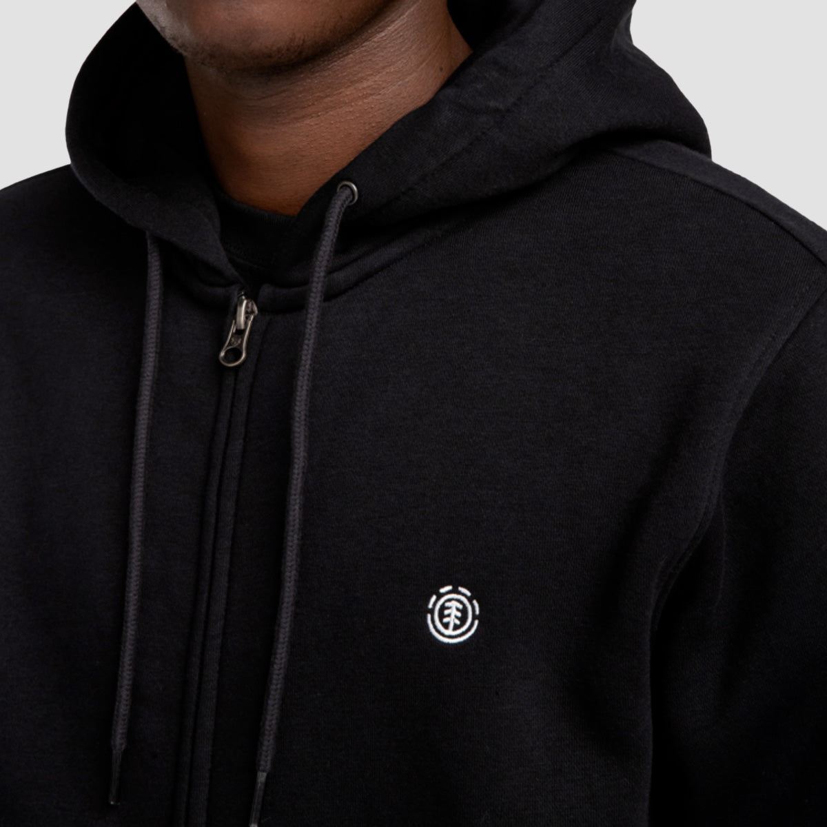 Element Icon Embroidery Zip Hoodie Flint Black