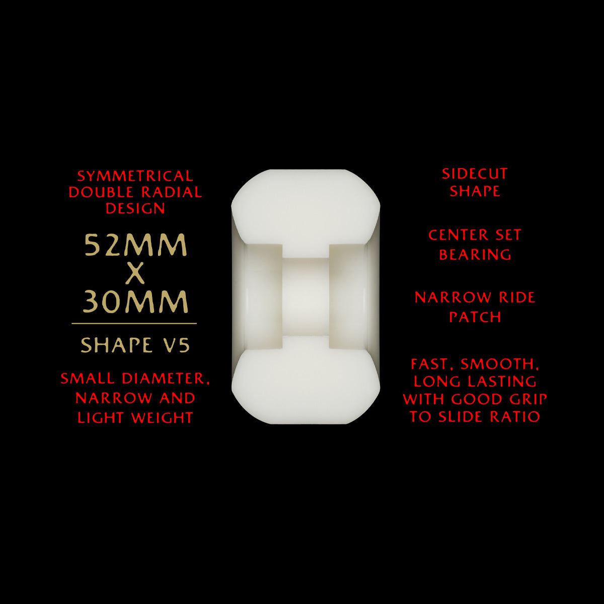 Powell Peralta Dragon Formula 93A V5 Skateboard Wheels Off White/Red 52x30mm