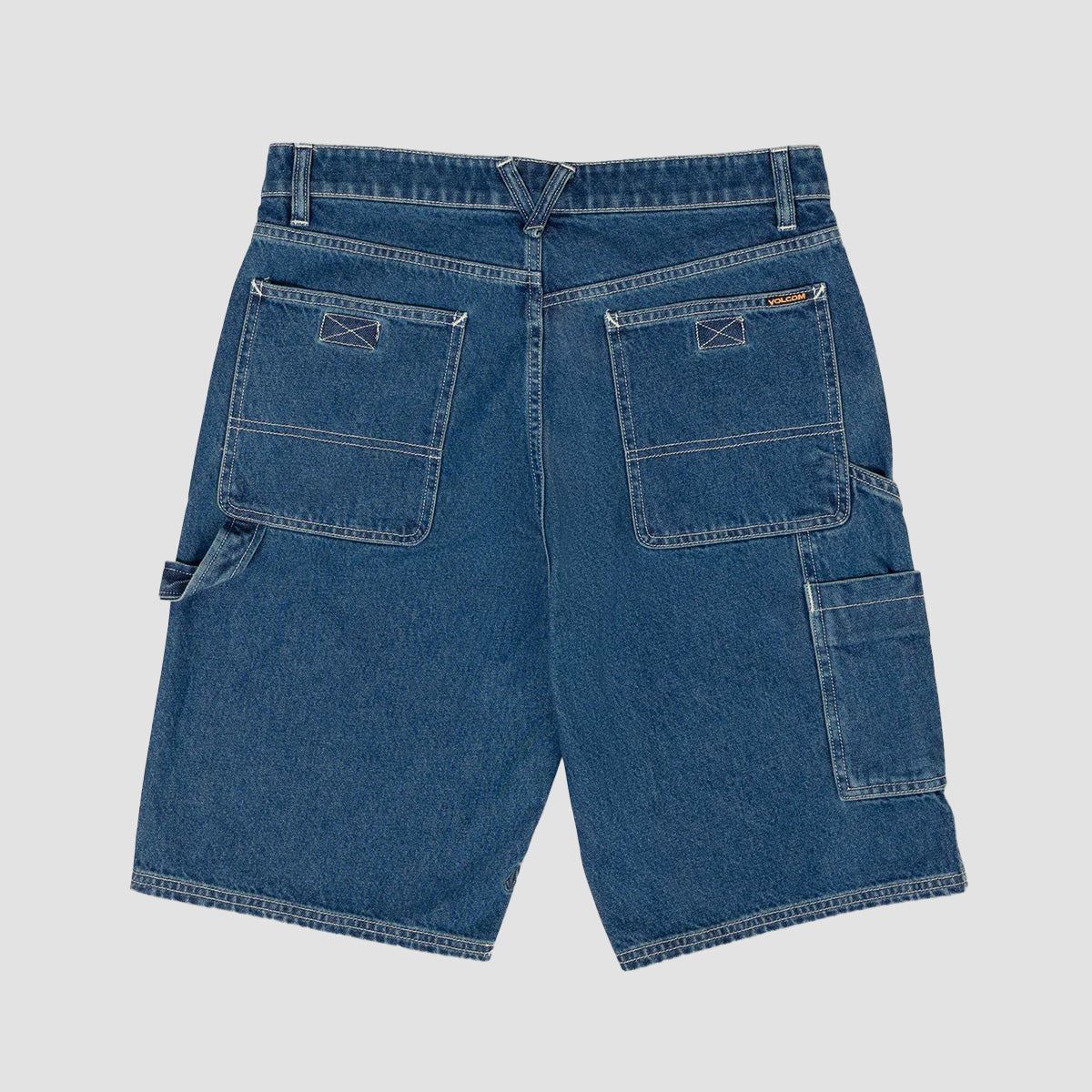 Volcom Labored Denim Utility Shorts Indigo Ridge Wash
