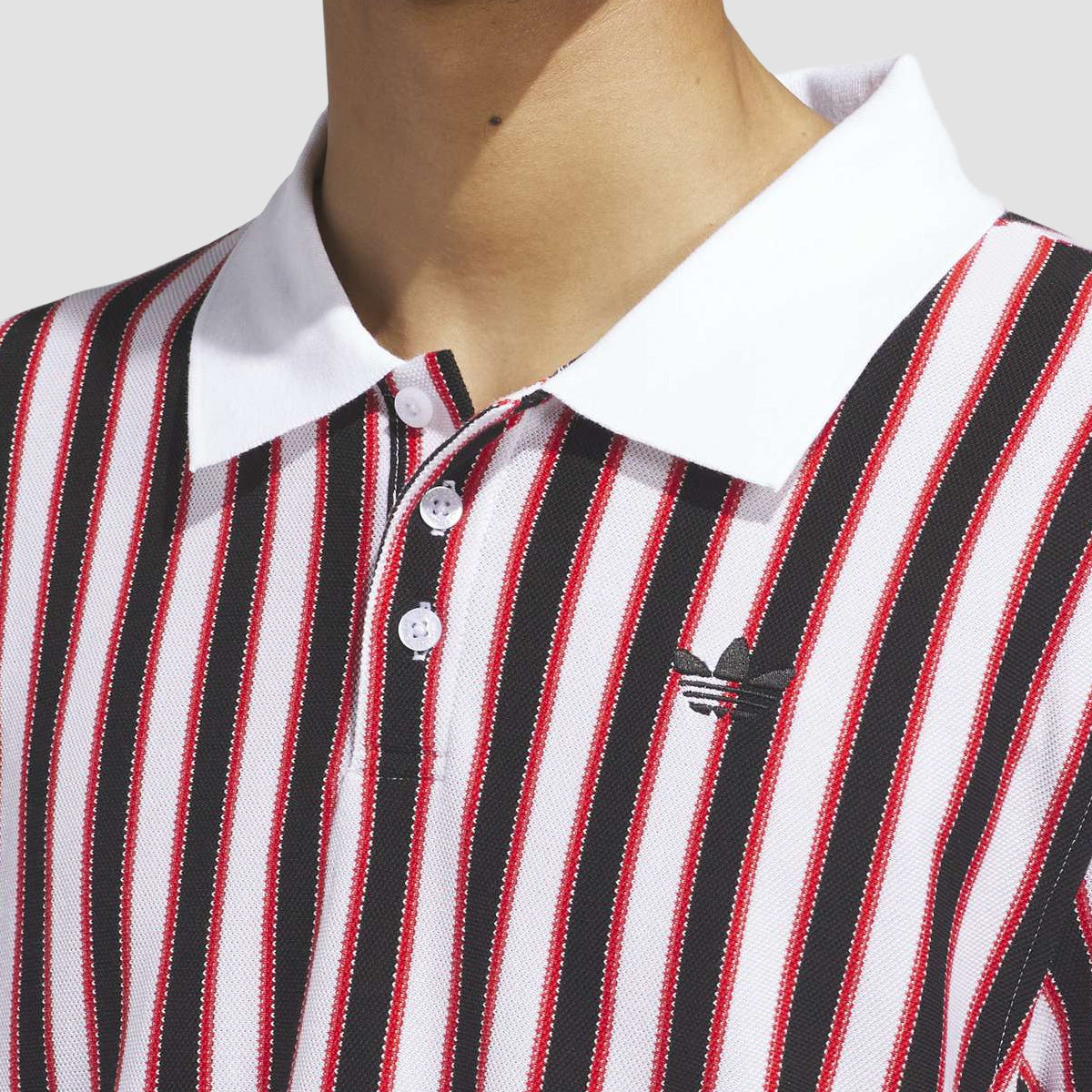 adidas Skateboarding Classic Short Sleeve Polo Shirt White/Black/Maroon
