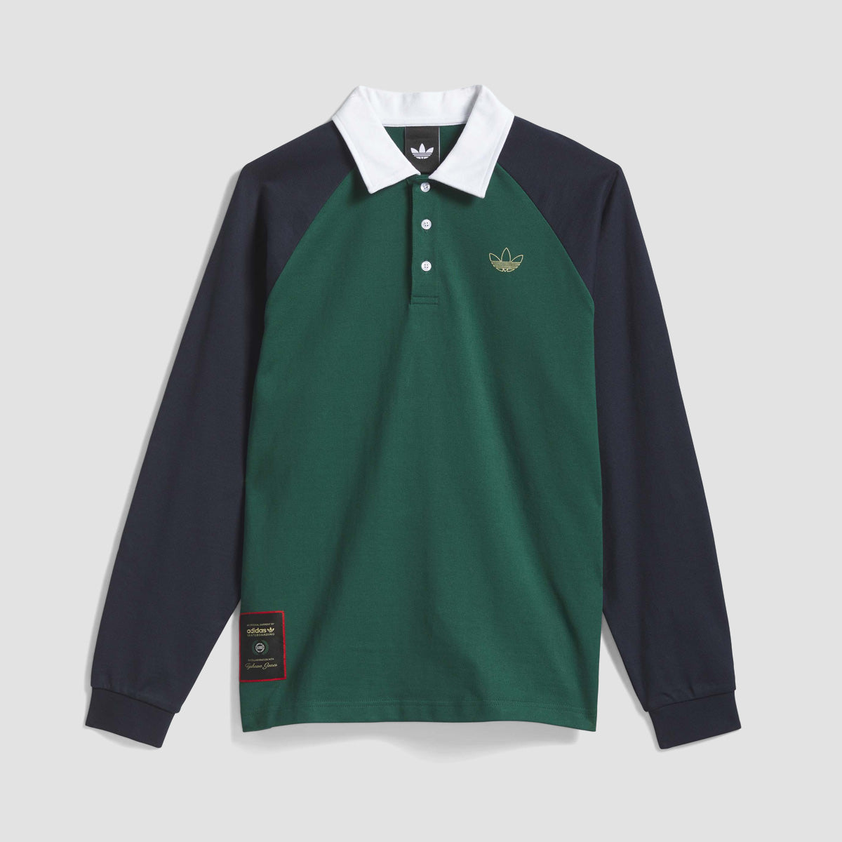 adidas Skateboarding X Tyshawn Rugby Longsleeve Polo Shirt Collegiate Green/Legend Ink