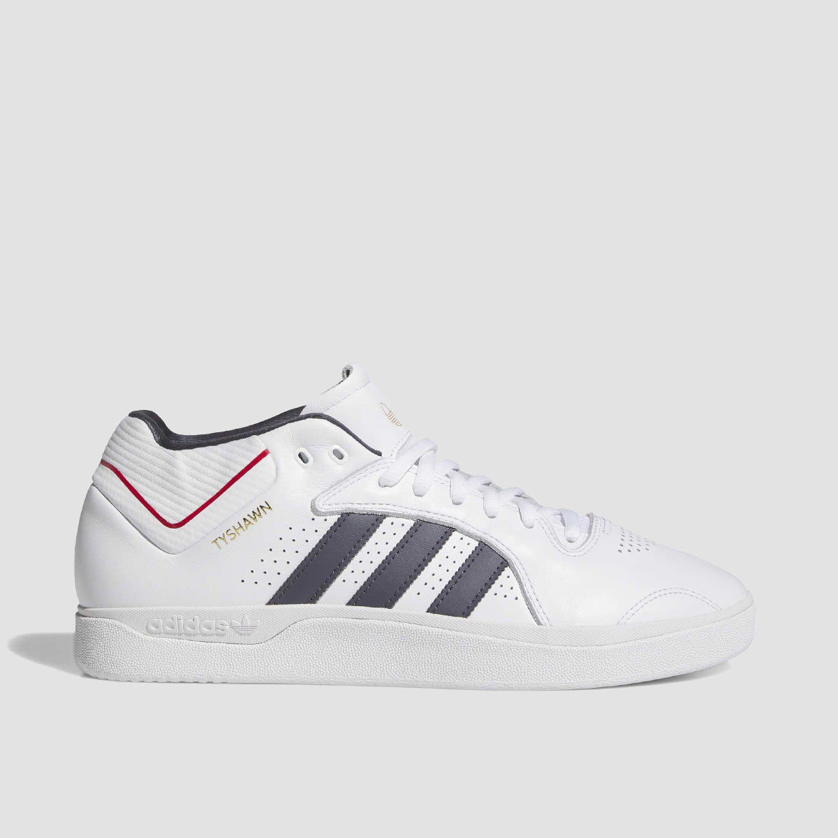 adidas Tyshawn Mid Top Shoes - Ftwr White/Aurora Onix/Collegiate Red