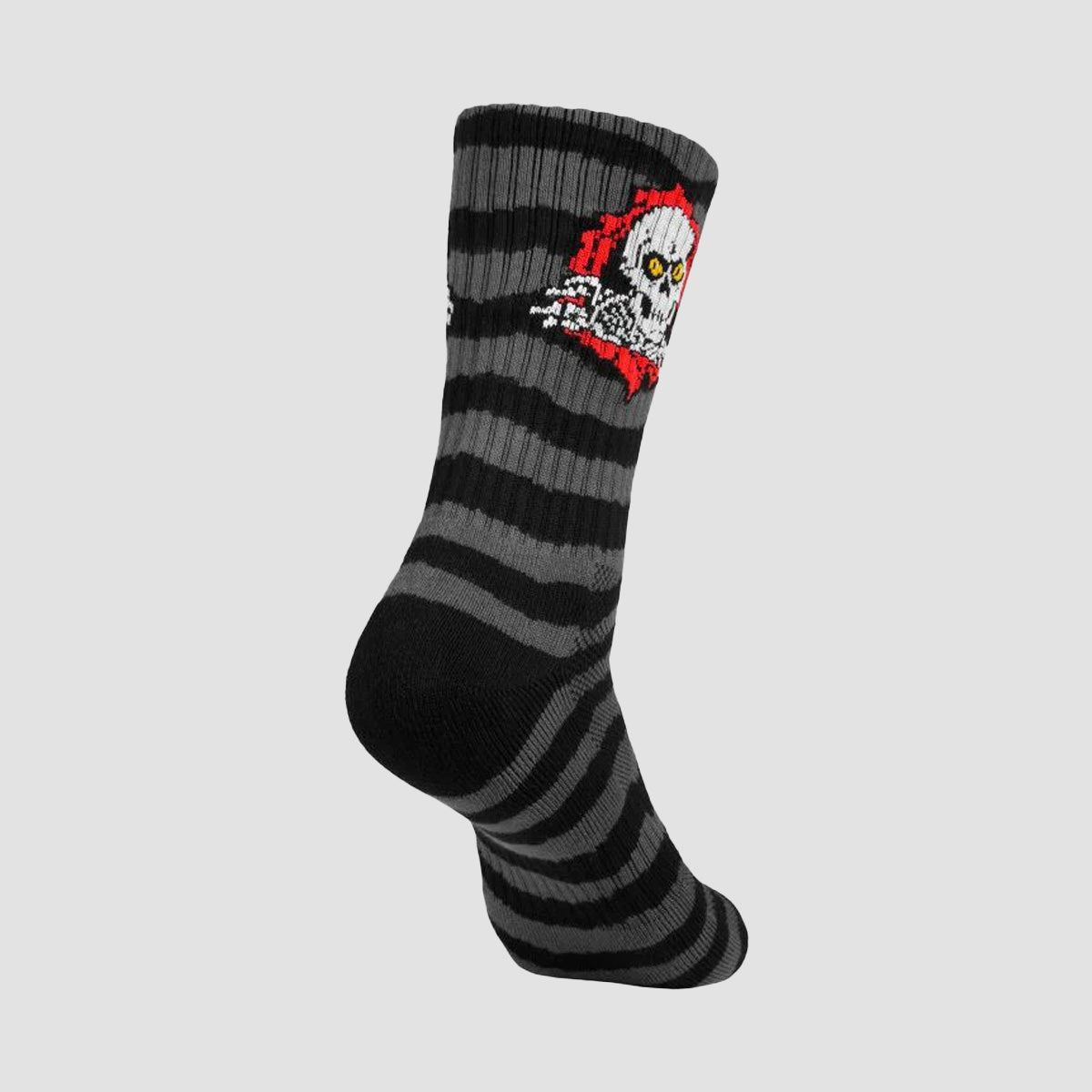 Powell Peralta Ripper Cotton Socks Stripes Charcoal/Black