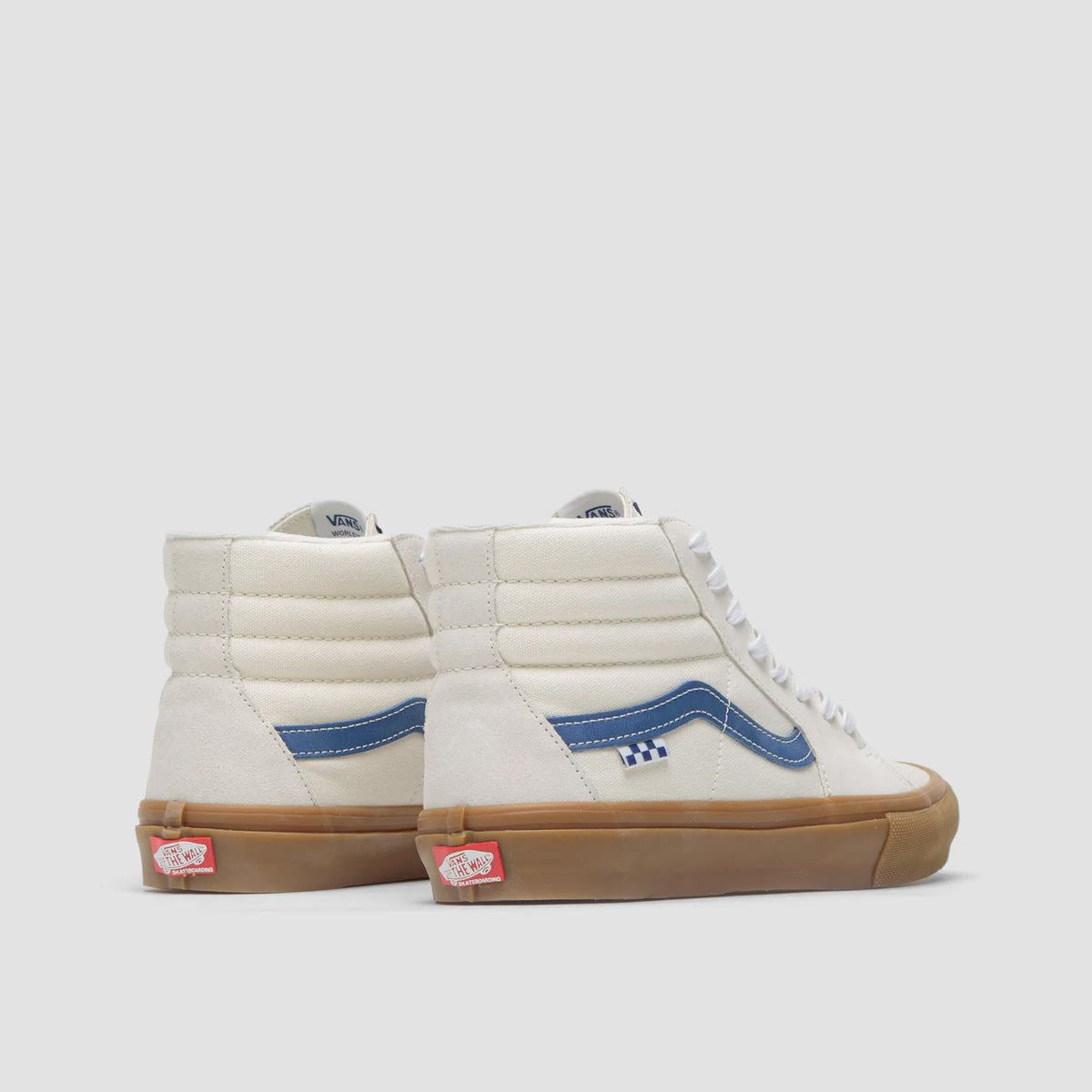 Vans Skate Sk8-Hi Top Shoes - Marshmallow/Blue/Gum