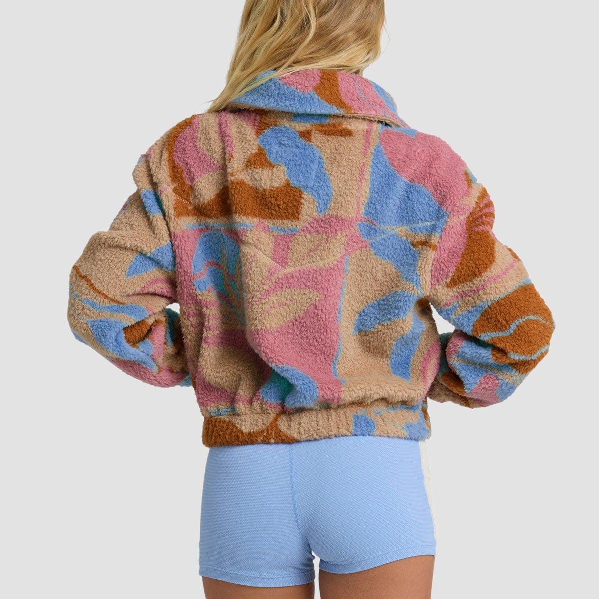 Billabong Barra Half Zip Fleece Jacket Oatmeal - Womens