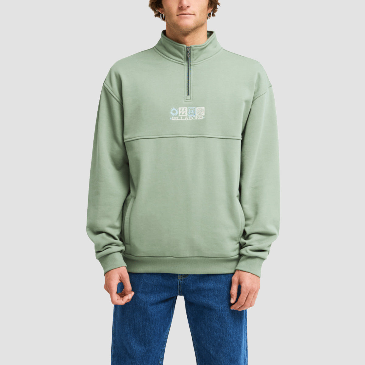 Billabong Burleigh Half Zip Sweatshirt Sea Spray