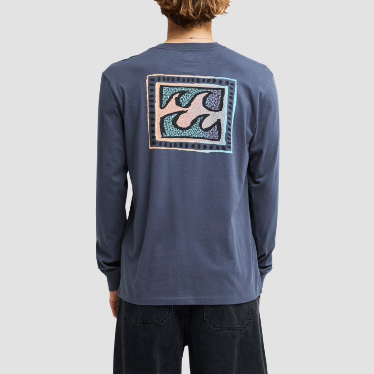 Billabong Crayon Wave Longsleeve T-Shirt Ombre Blue