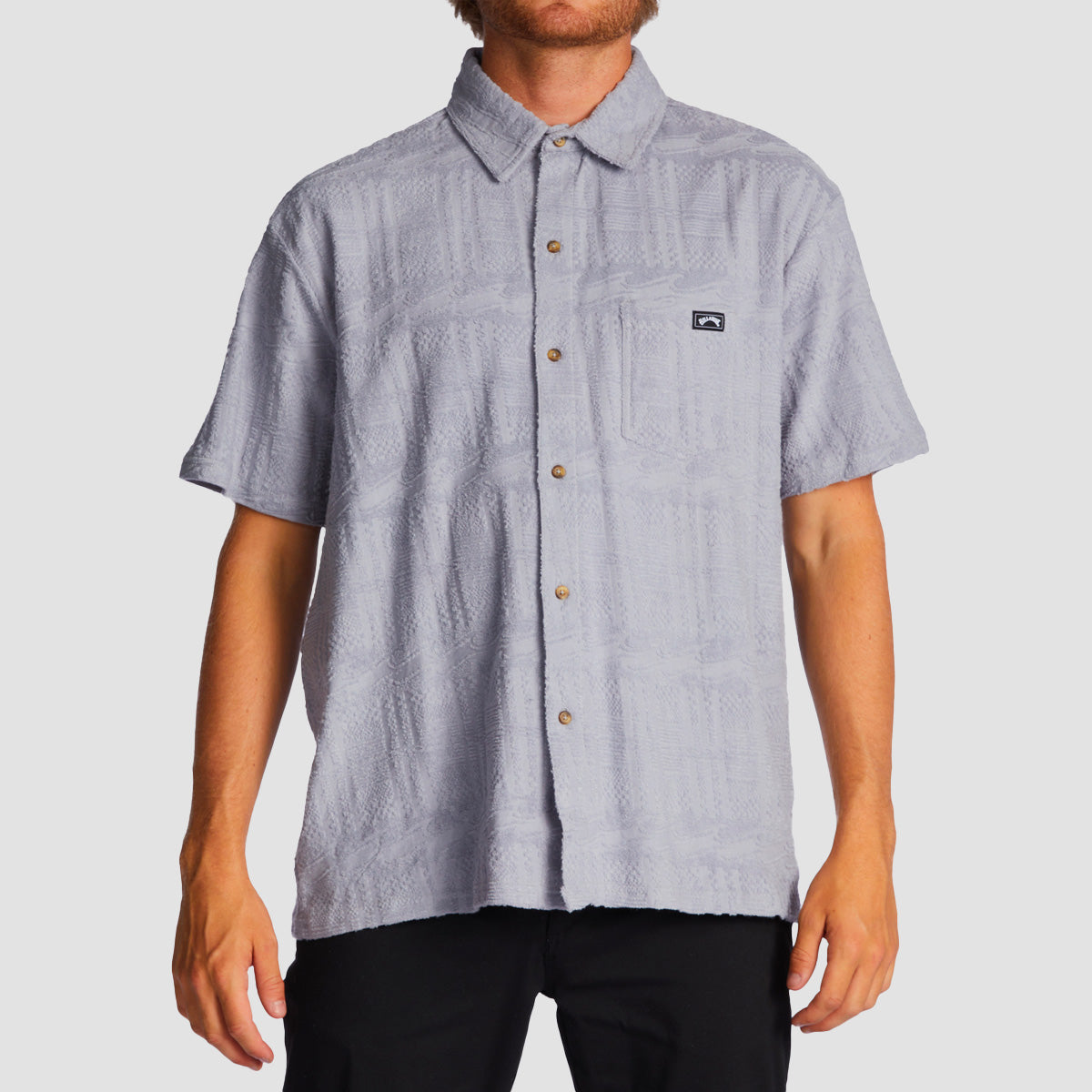 Billabong Loafer Short Sleeve Shirt Grey Violet