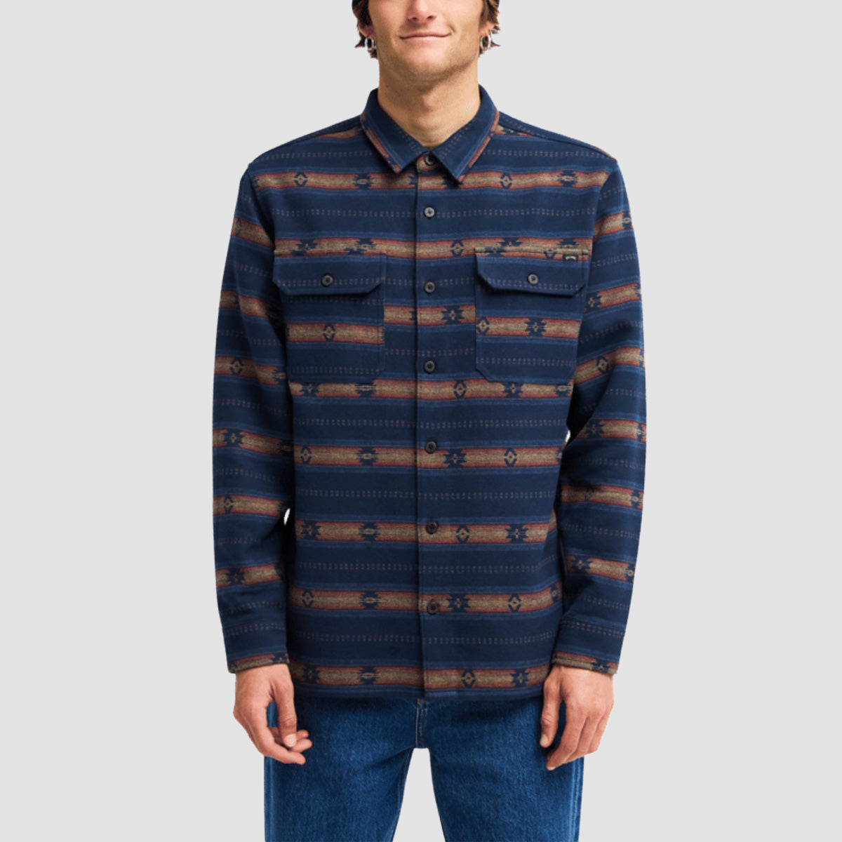 Billabong Offshore Jacquard Flannel Longsleeve Shirt Navy