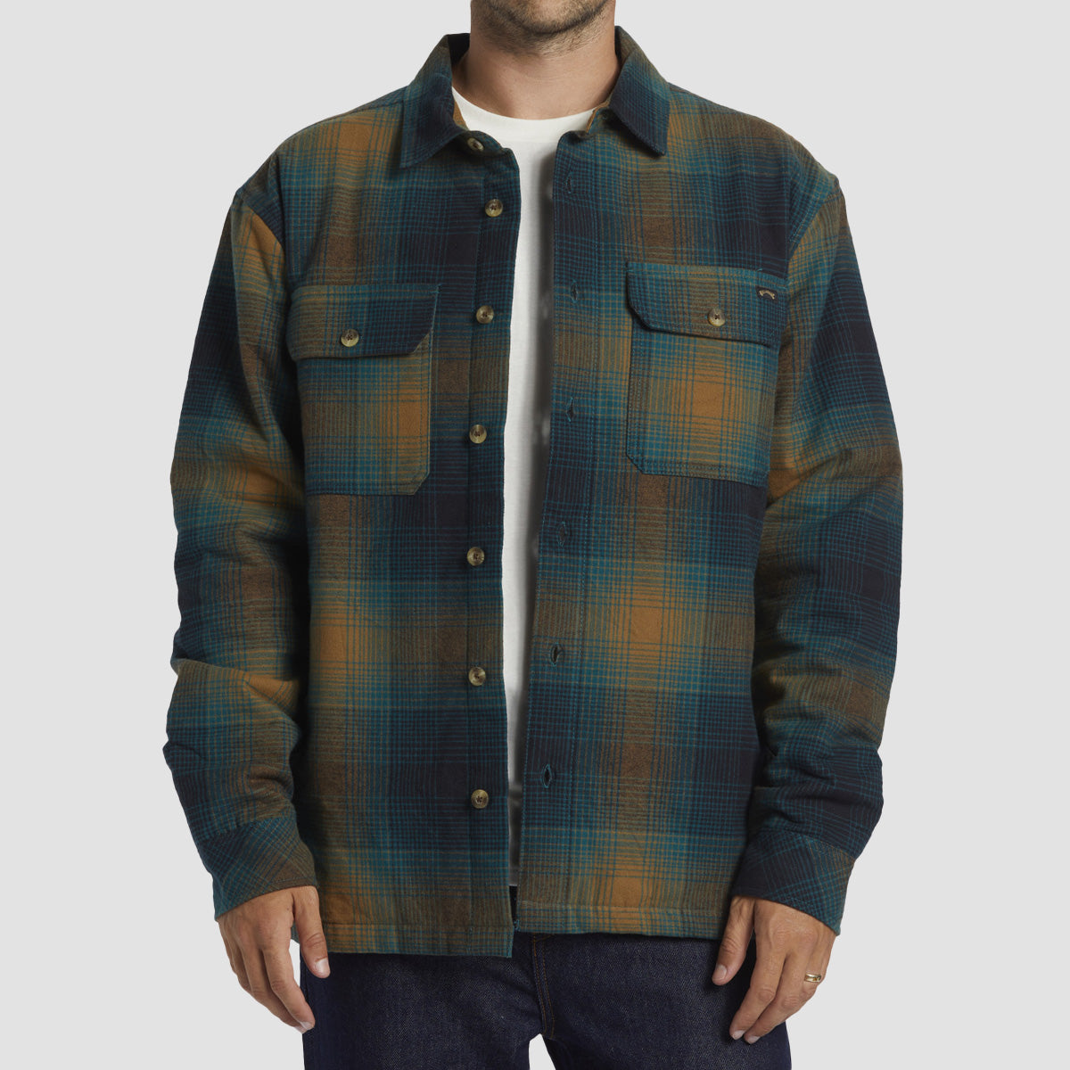 Billabong Offshore Sherpa Lined Shirt Jacket Real Teal