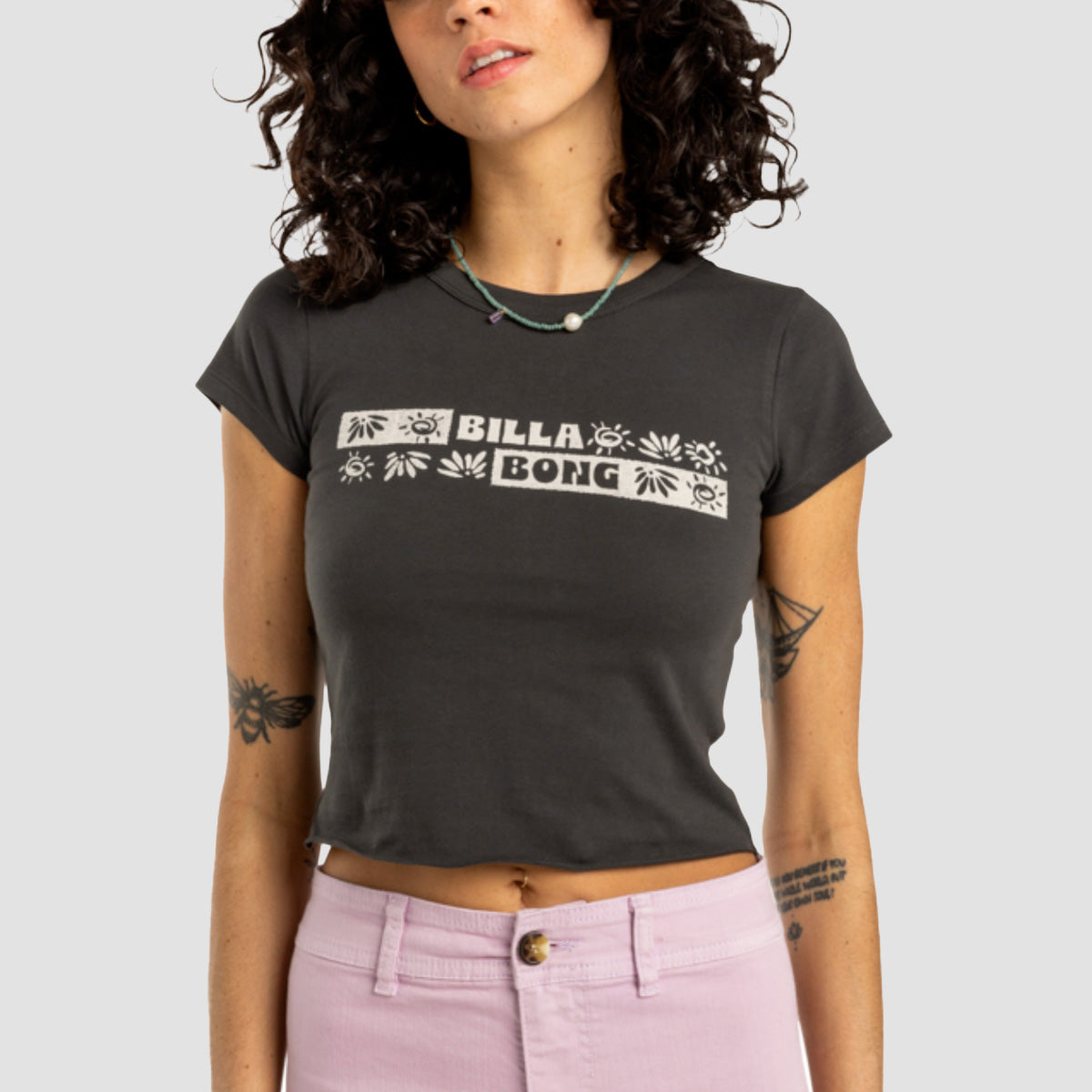 Billabong Paradise Way T-Shirt Off Black - Womens