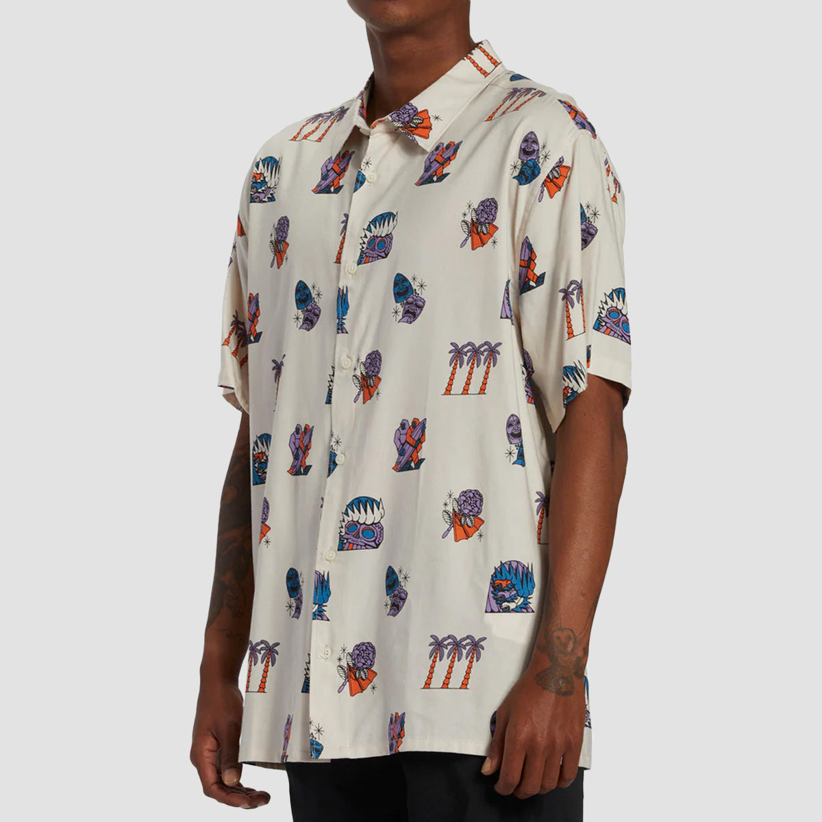 Billabong Turn The Tide Woven T-Shirt Stone
