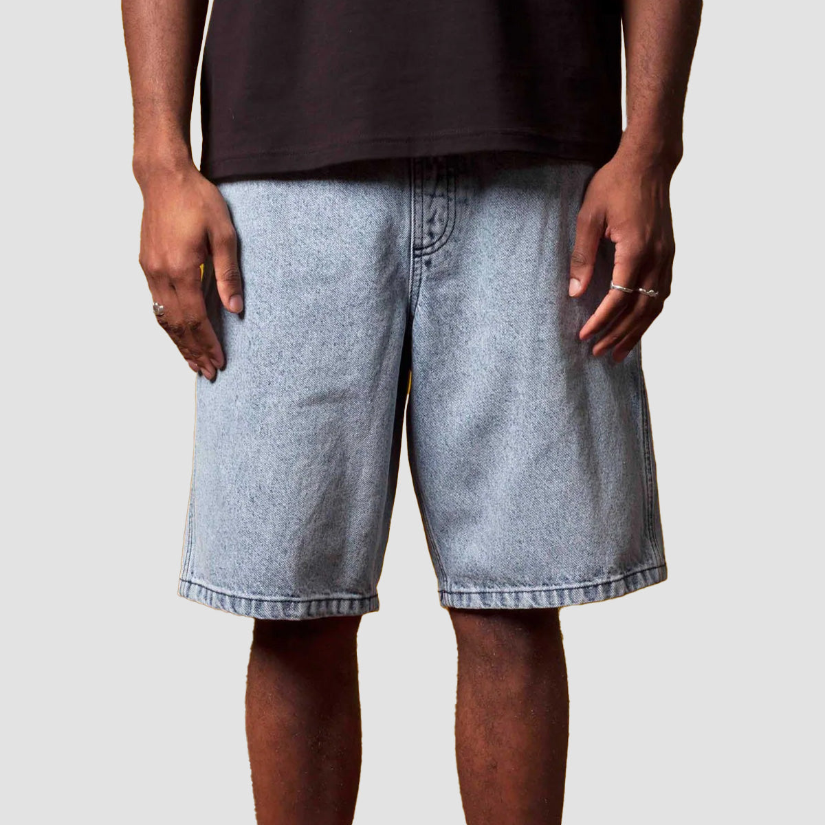 Blue Flowers Cruiser Denim Shorts Blue