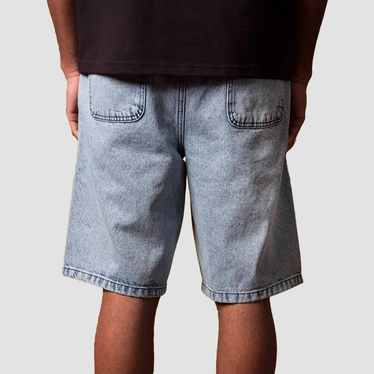 Blue Flowers Cruiser Denim Shorts Blue