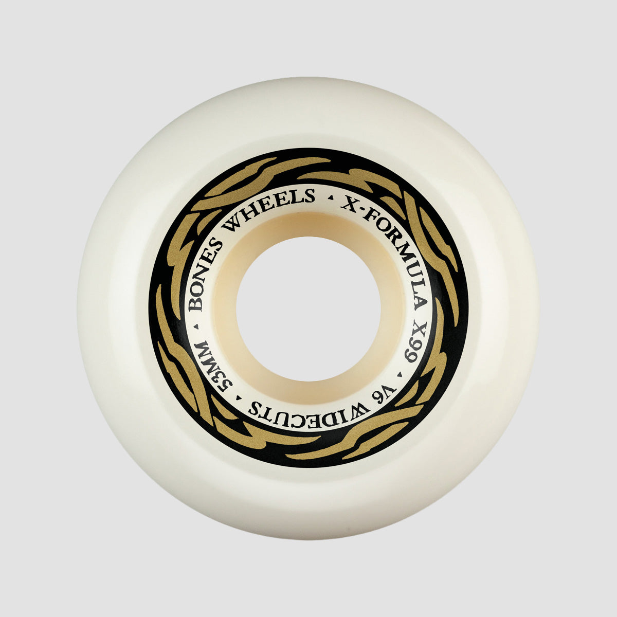 Bones X-Formula V6 Widecut 99A Skateboard Wheels White 53mm