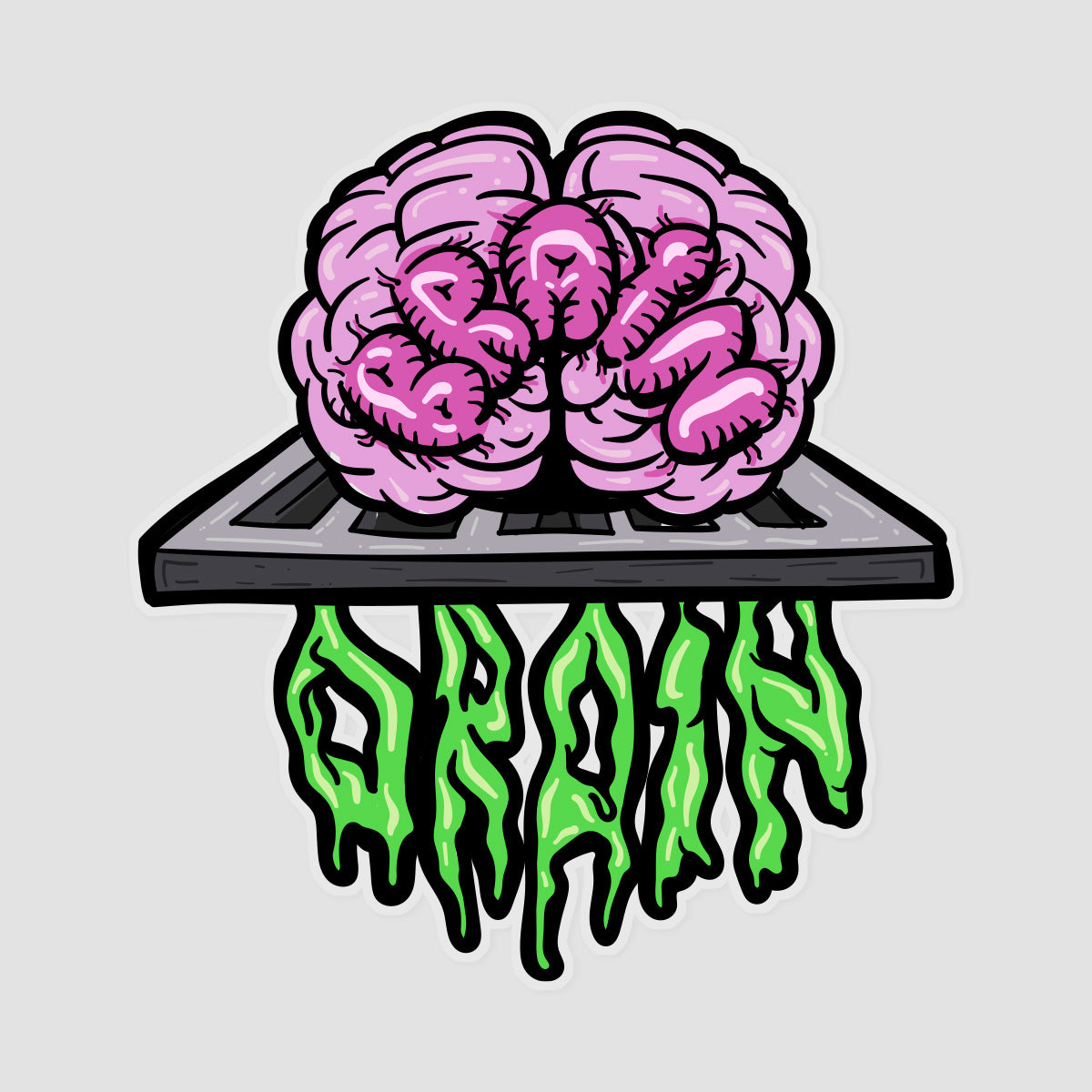 Brain Drain Sticker Clear 120x110mm