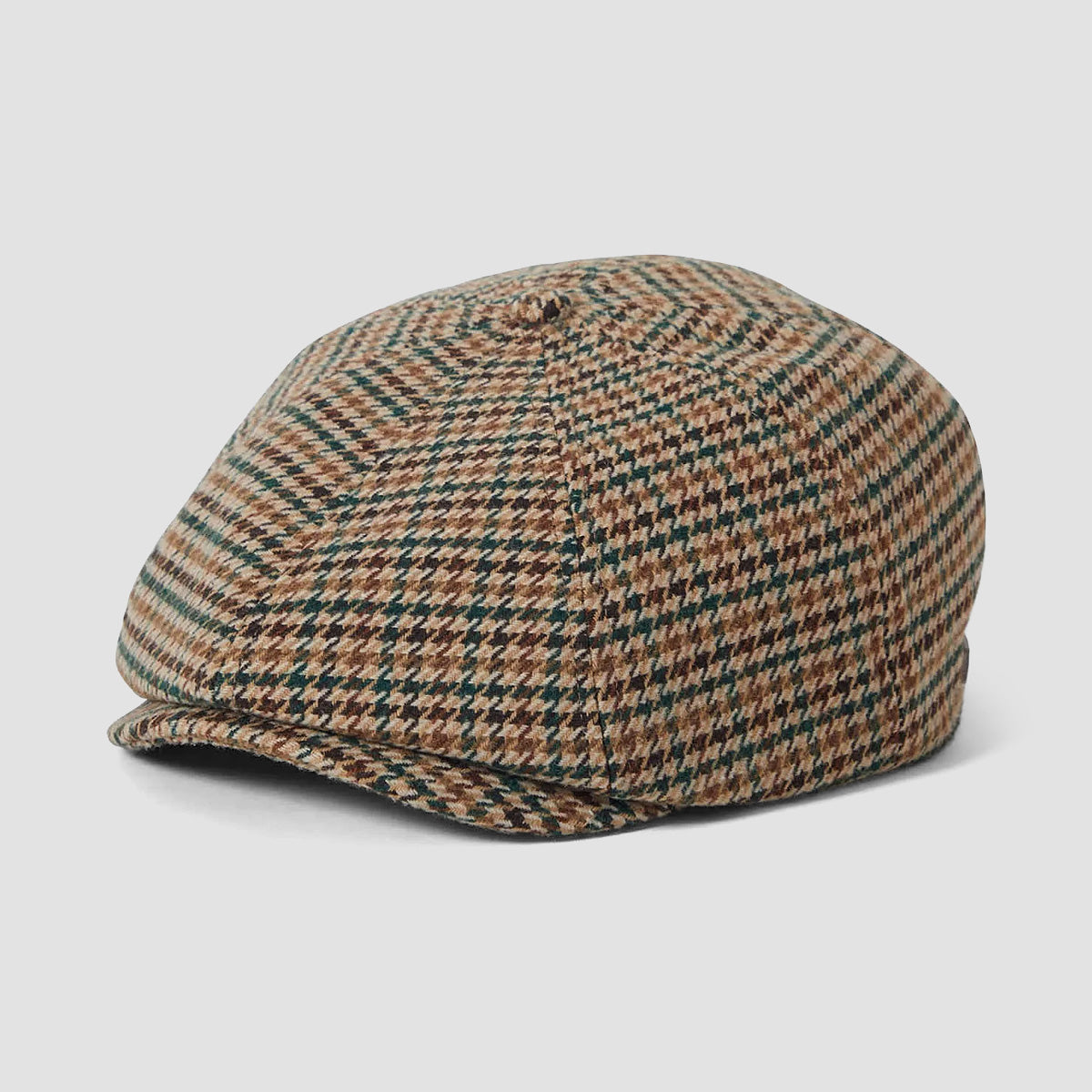 Brixton Brood Snap Flat Cap Dusted Ochre/Khaki/Verdant Green