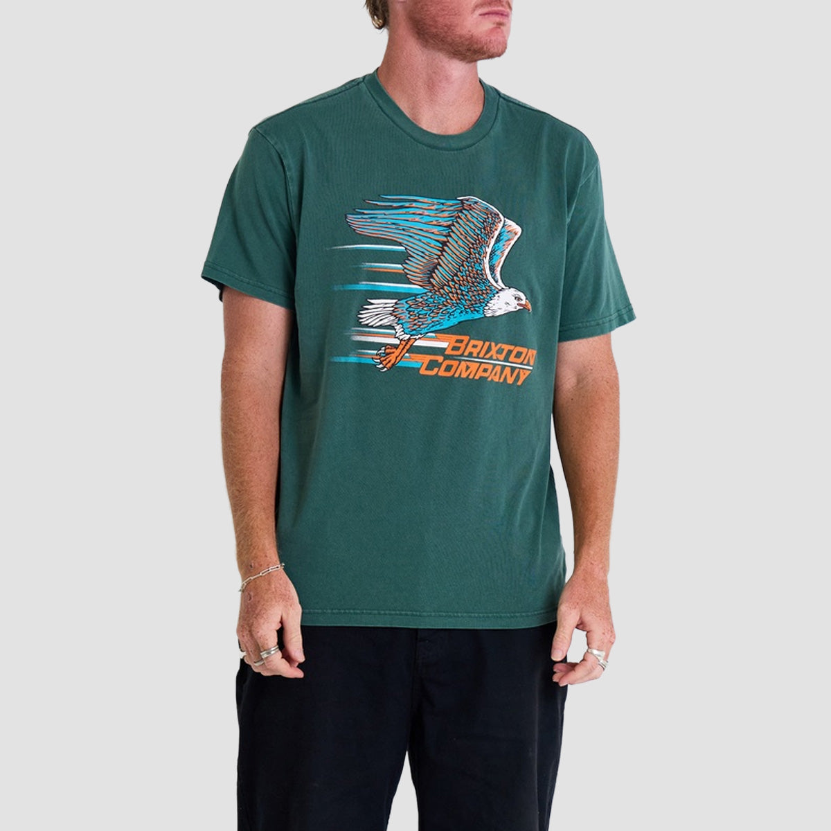 Brixton Free T-Shirt Primal Green Worn Wash