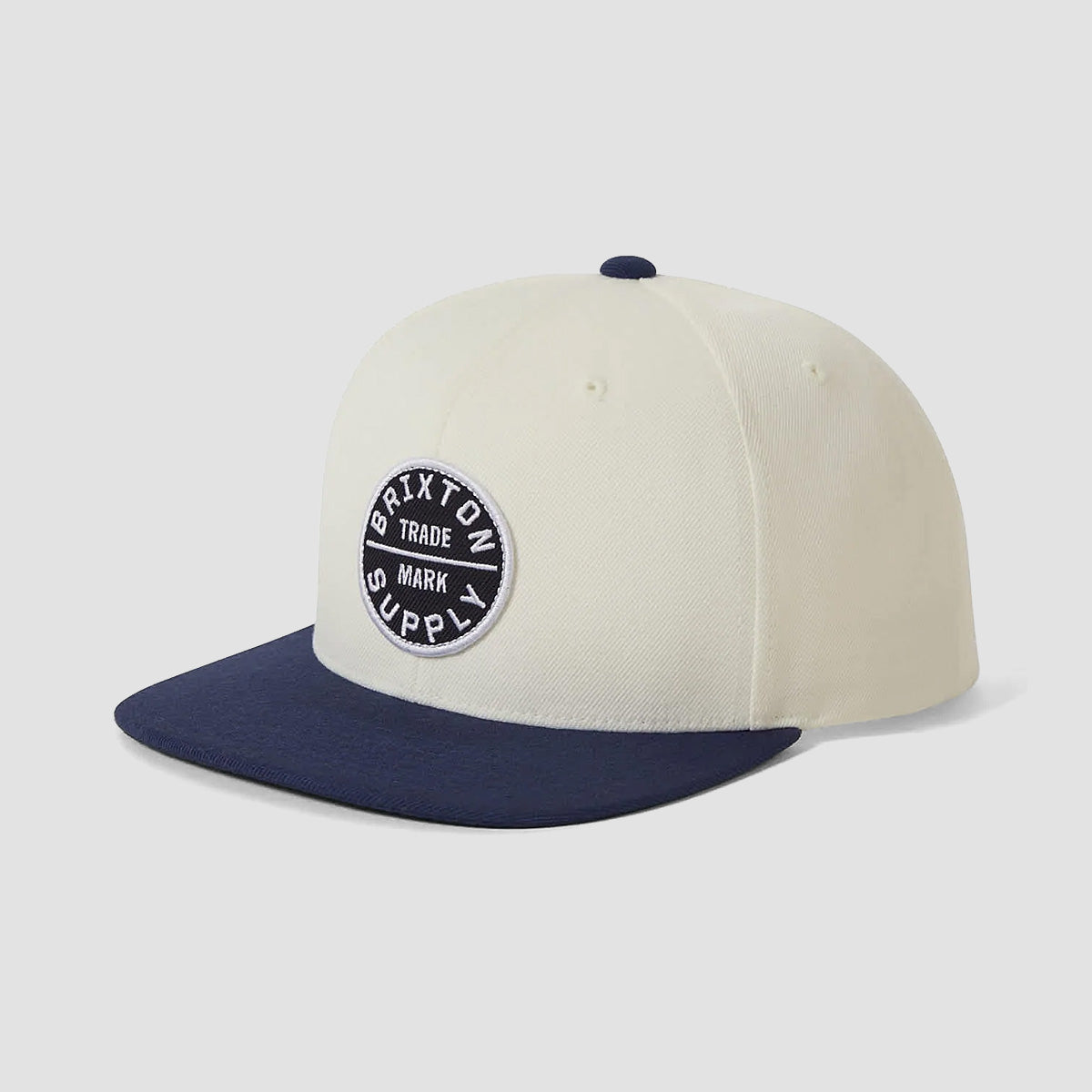 Brixton Oath III Snapback Cap Off White/Midnight Blue
