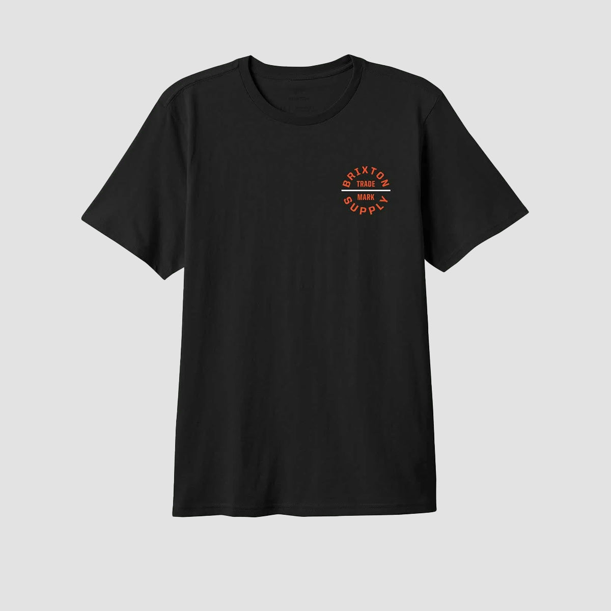 Brixton Oath V T-Shirt Black/Classic Orange/White