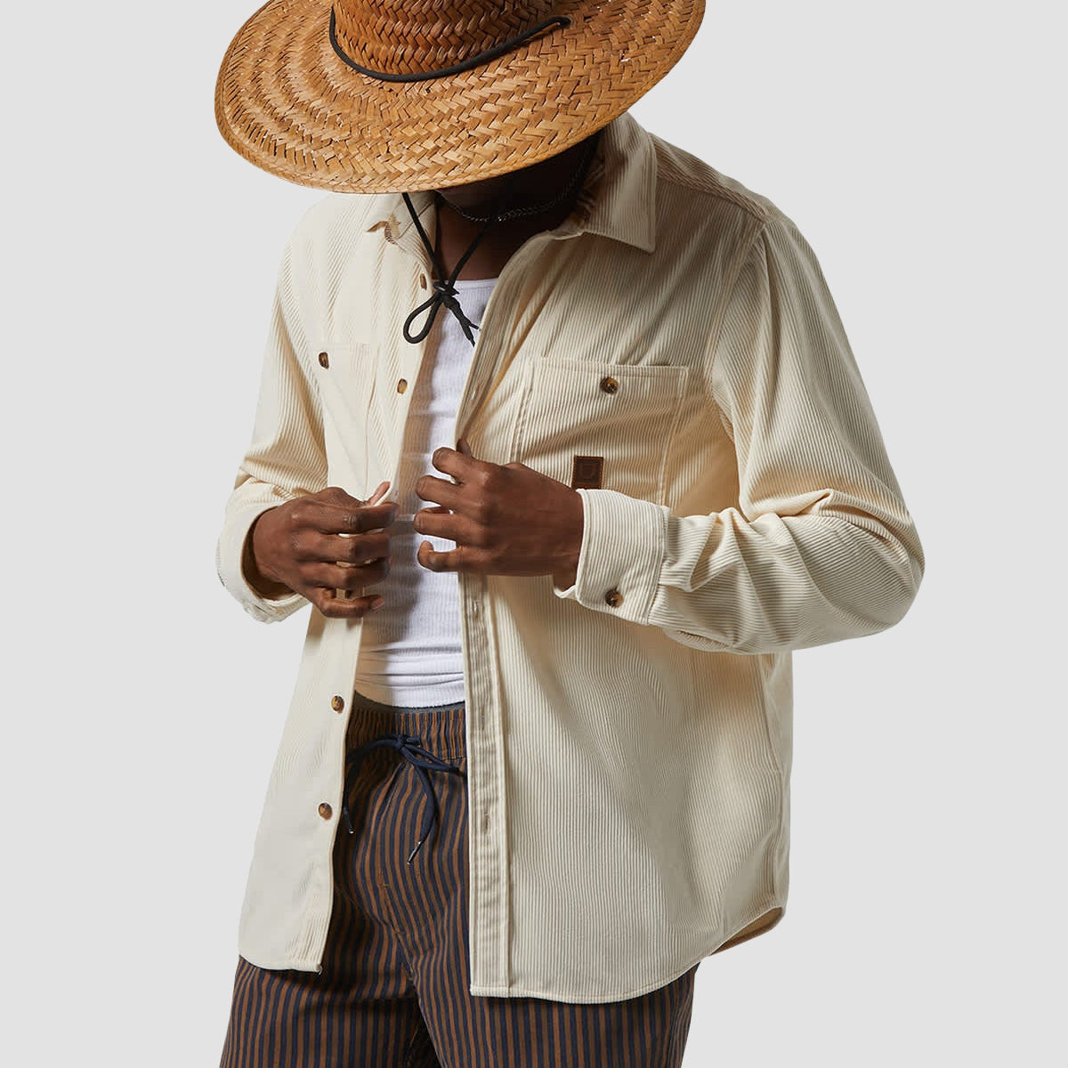 Brixton The Field Corduroy Overshirt Whitecap