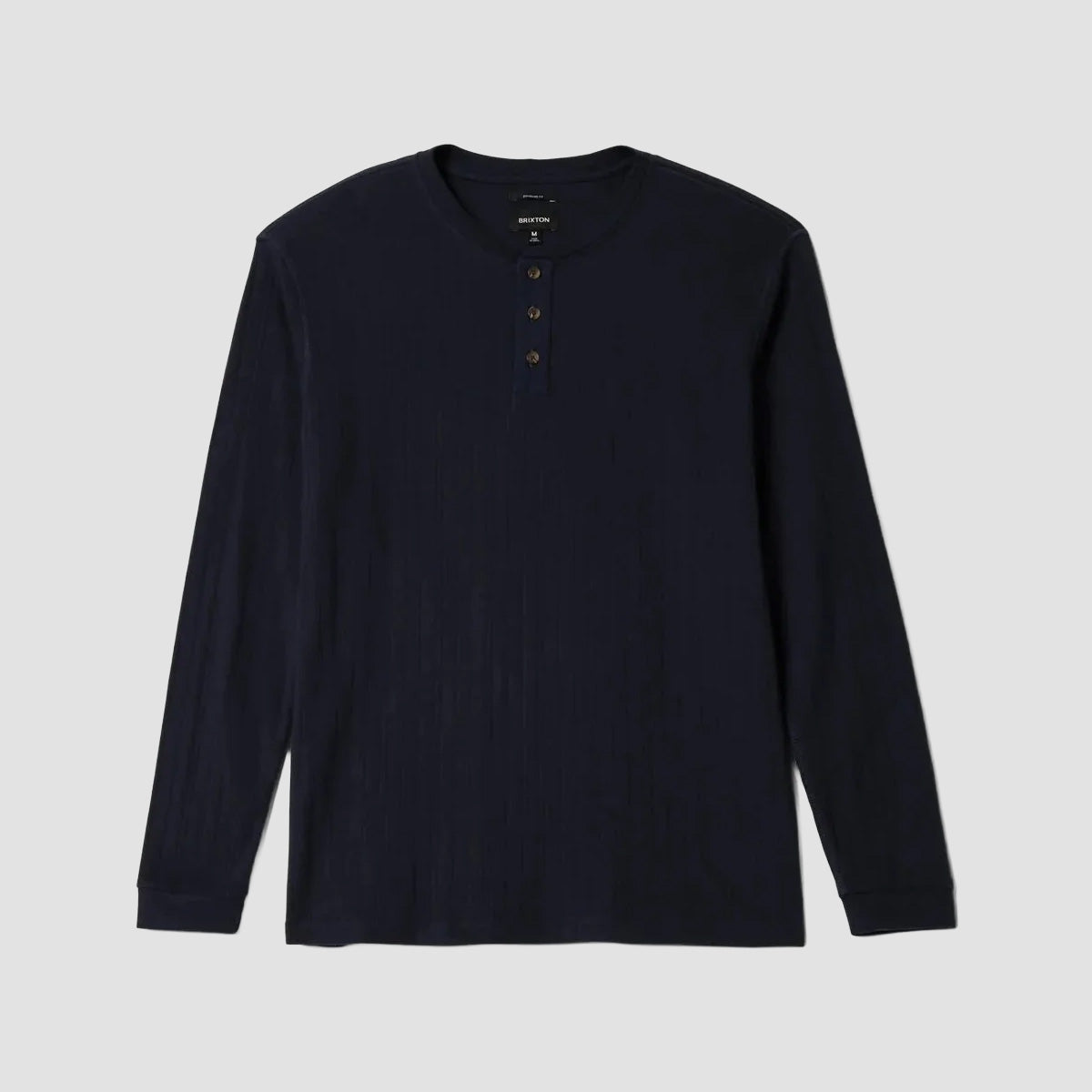 Brixton Vintage Ribbed Henley Longsleeve T-Shirt Washed Navy