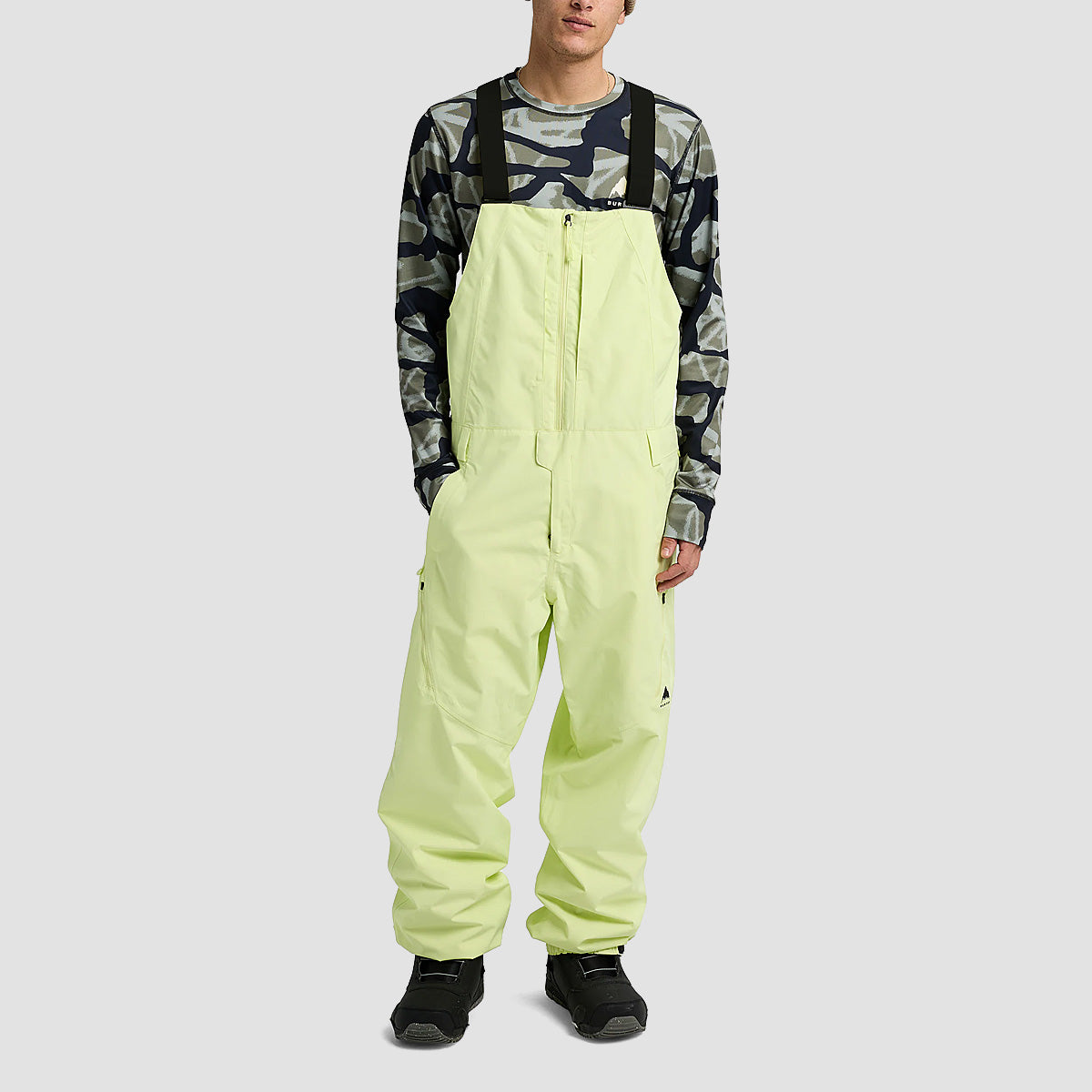 Burton Reserve 2L Relaxed Snow Bib Pants Glow Yellow Green