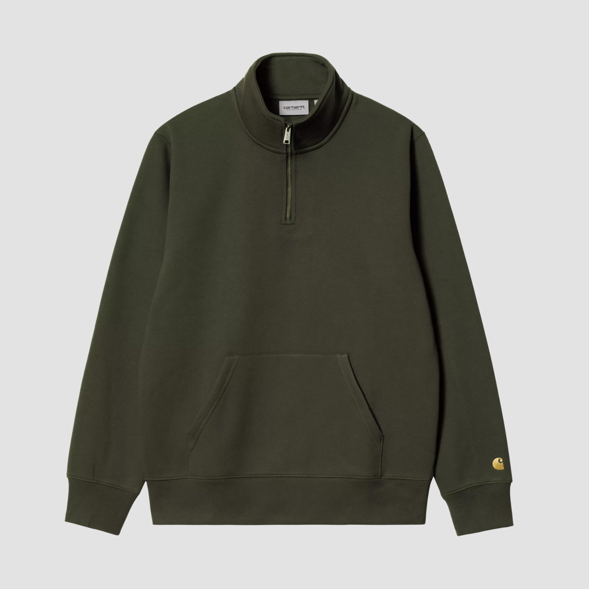 Carhartt WIP Chase Neck Zip Sweatshirt Olive/Gold