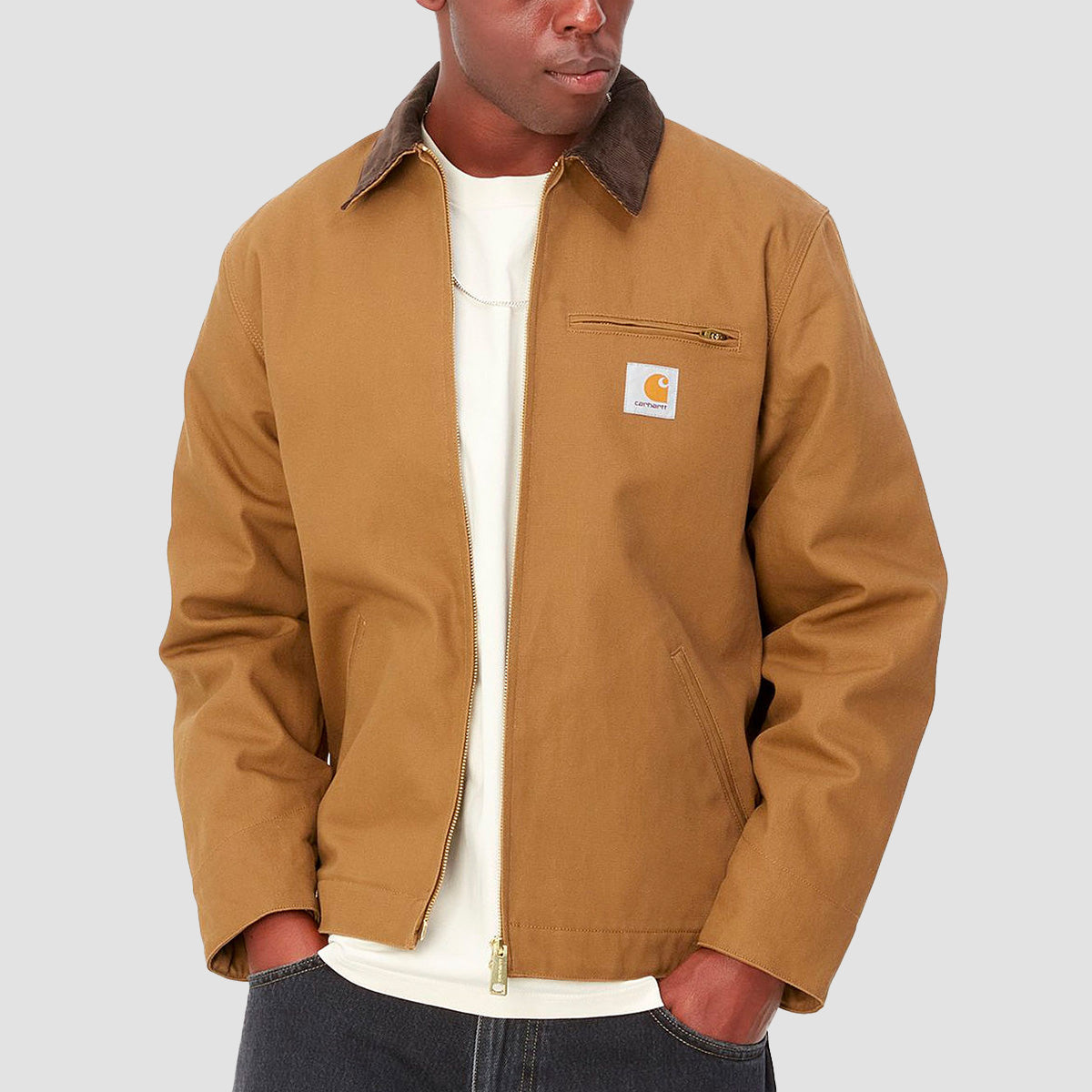 Carhartt WIP Detroit Jacket Hamilton Brown Tobacco Rinsed