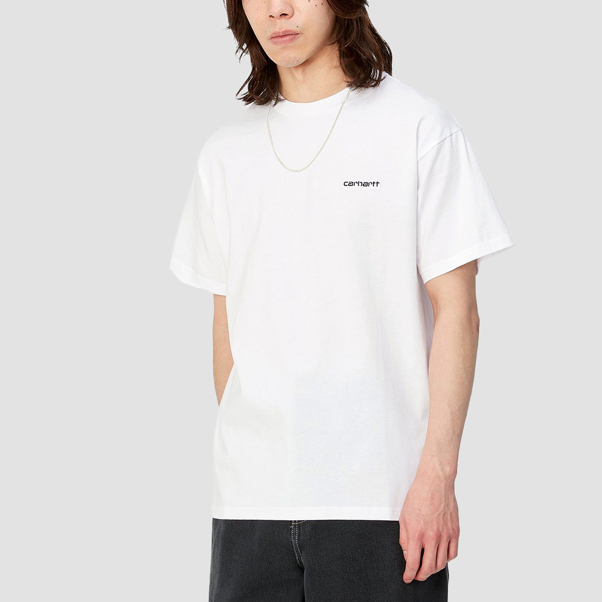 Carhartt WIP Script Embroidery T Shirt White Black