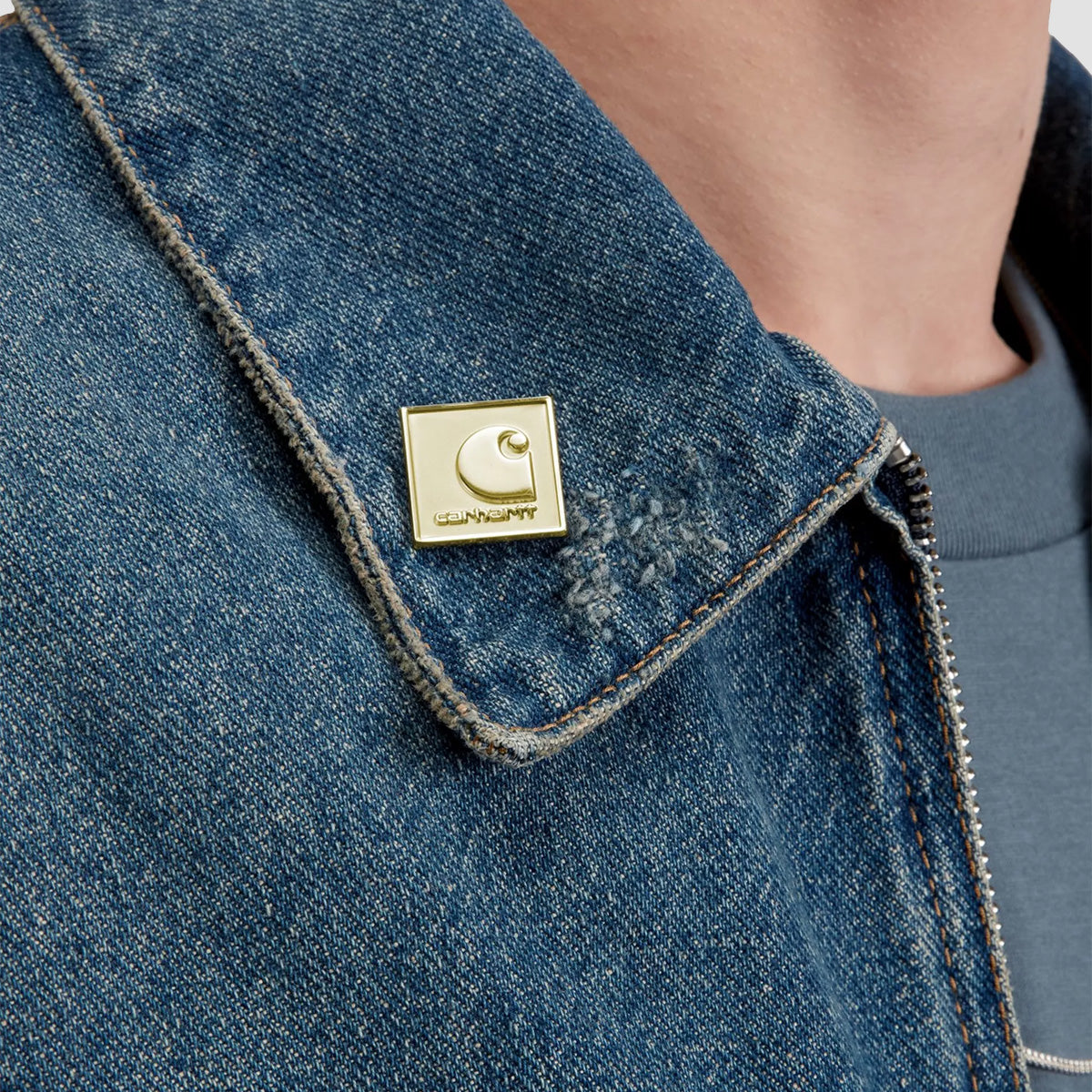 Carhartt WIP Square Label Zinc Alloy Pin Gold
