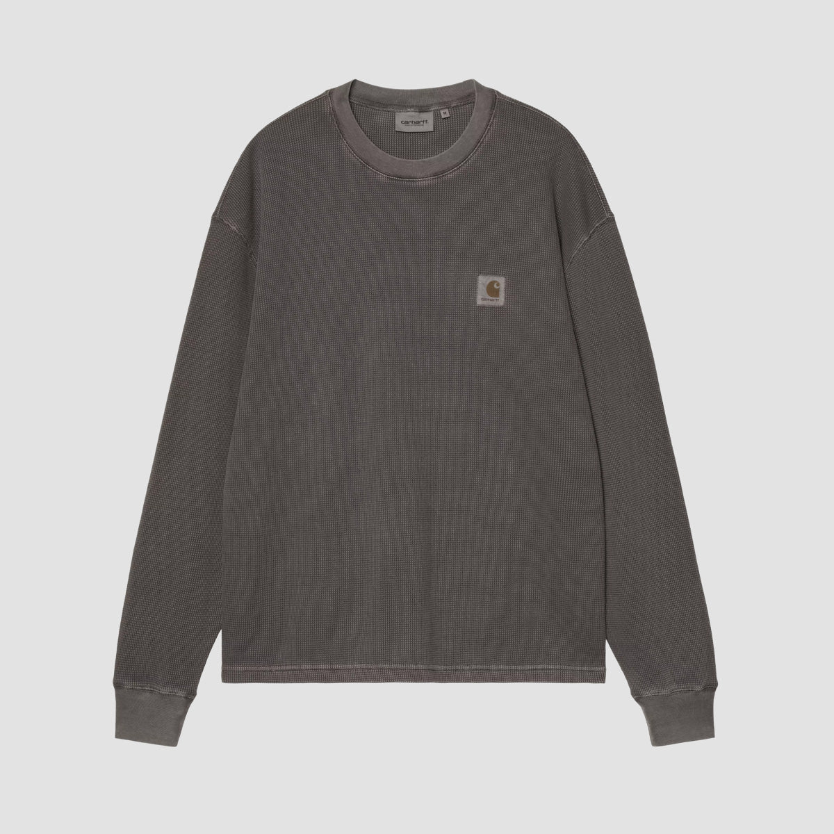 Carhartt WIP Vista Waffle Longsleeve T-Shirt Black Garment Dyed