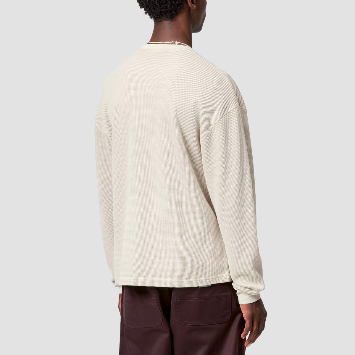 Carhartt WIP Vista Waffle Longsleeve T-Shirt Fleur De Sel Garment Dyed