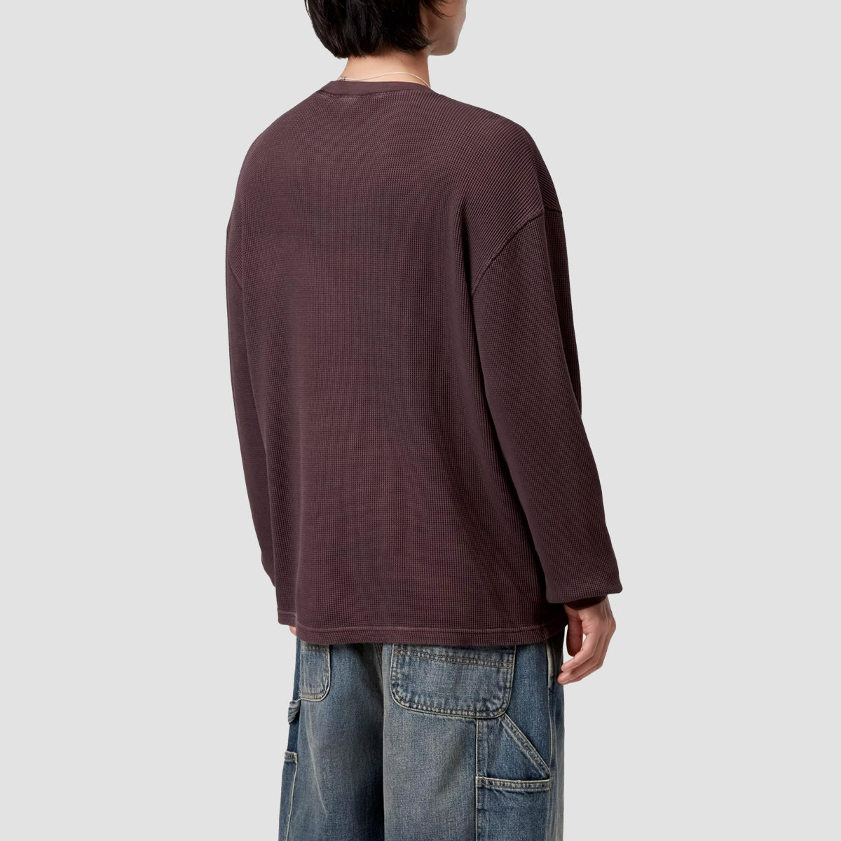 Carhartt WIP Vista Waffle Longsleeve T-Shirt Palisander Garment Dyed