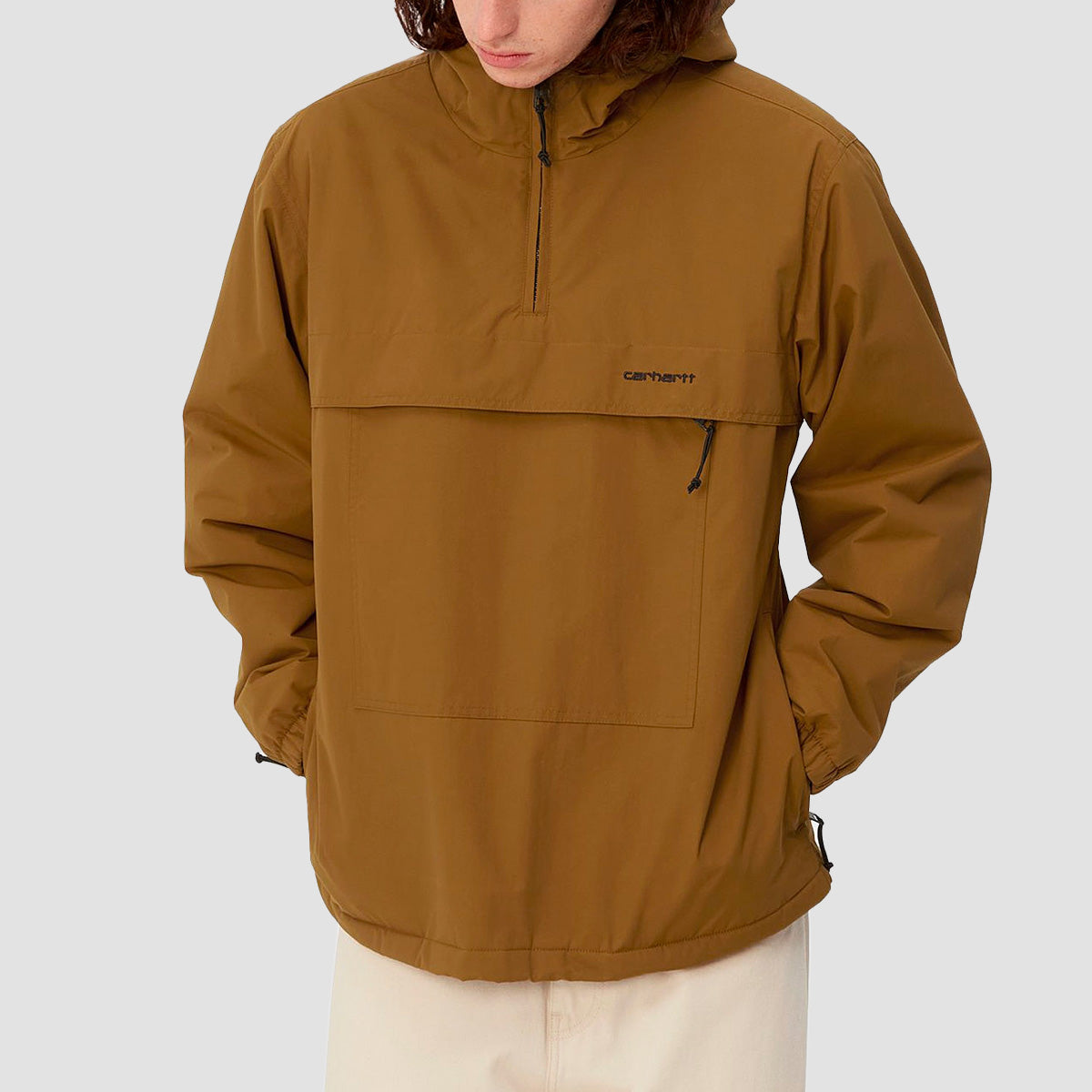 Carhartt WIP Windbreaker Pullover Jacket Deep Hamilton Brown Black